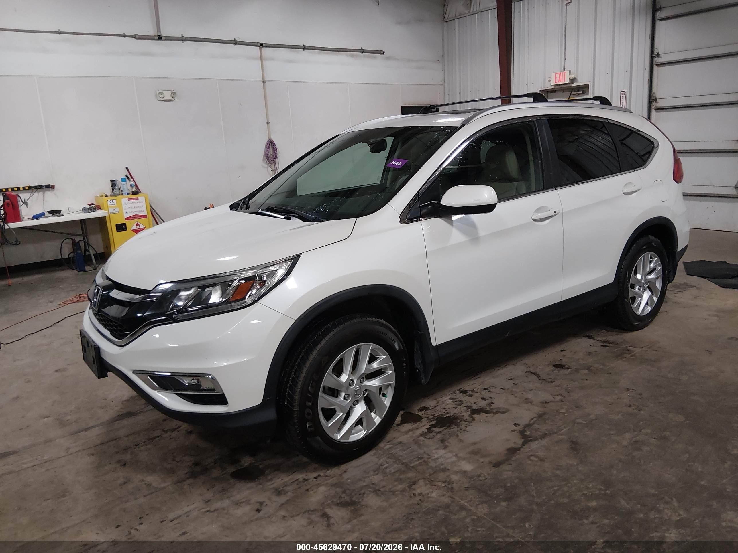 2015 Honda Cr-v Ex-l Белый vin: 5J6RM4H75FL025854