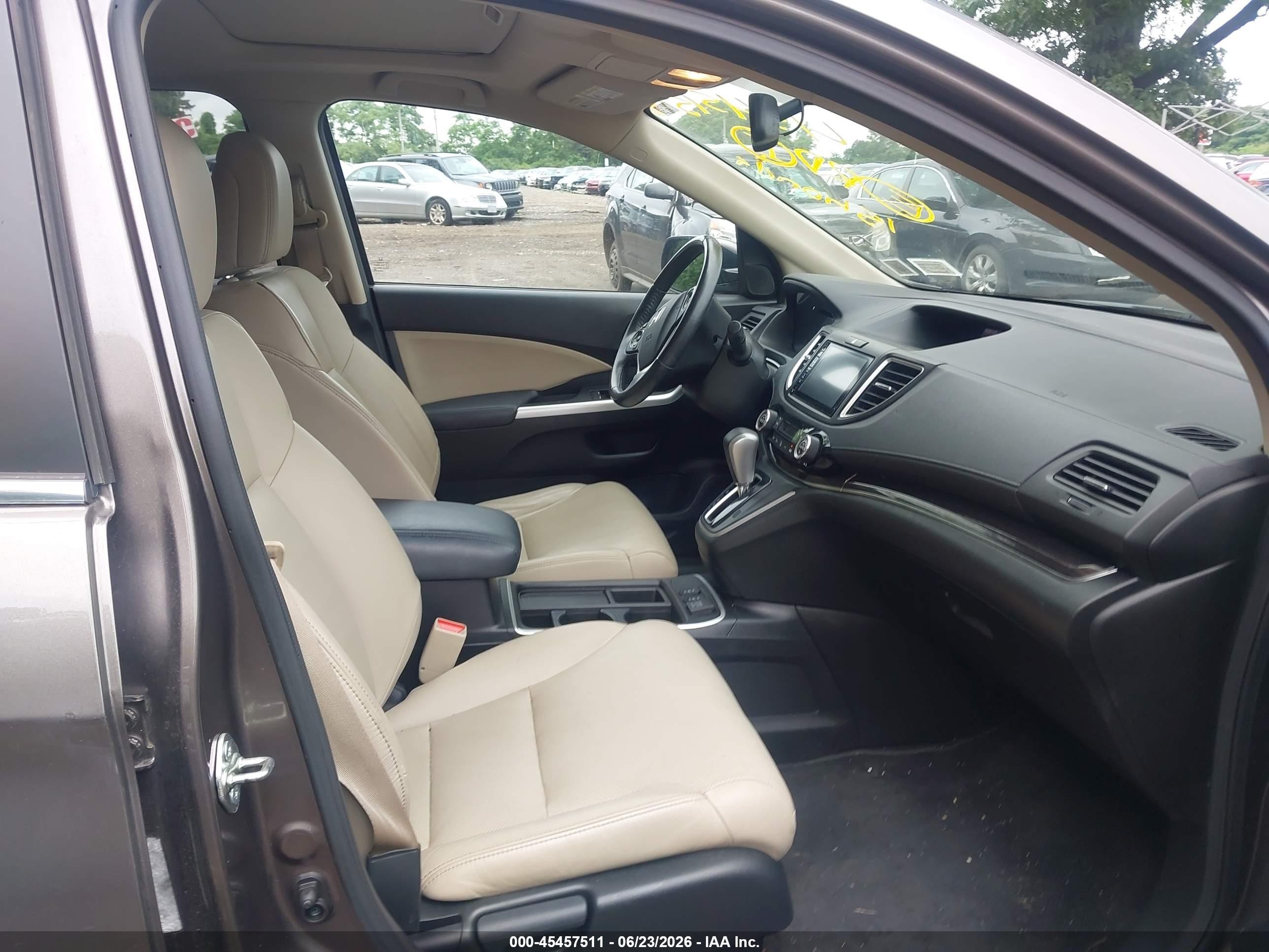 2015 Honda Cr-v Ex-l Gray vin: 5J6RM4H75FL042394