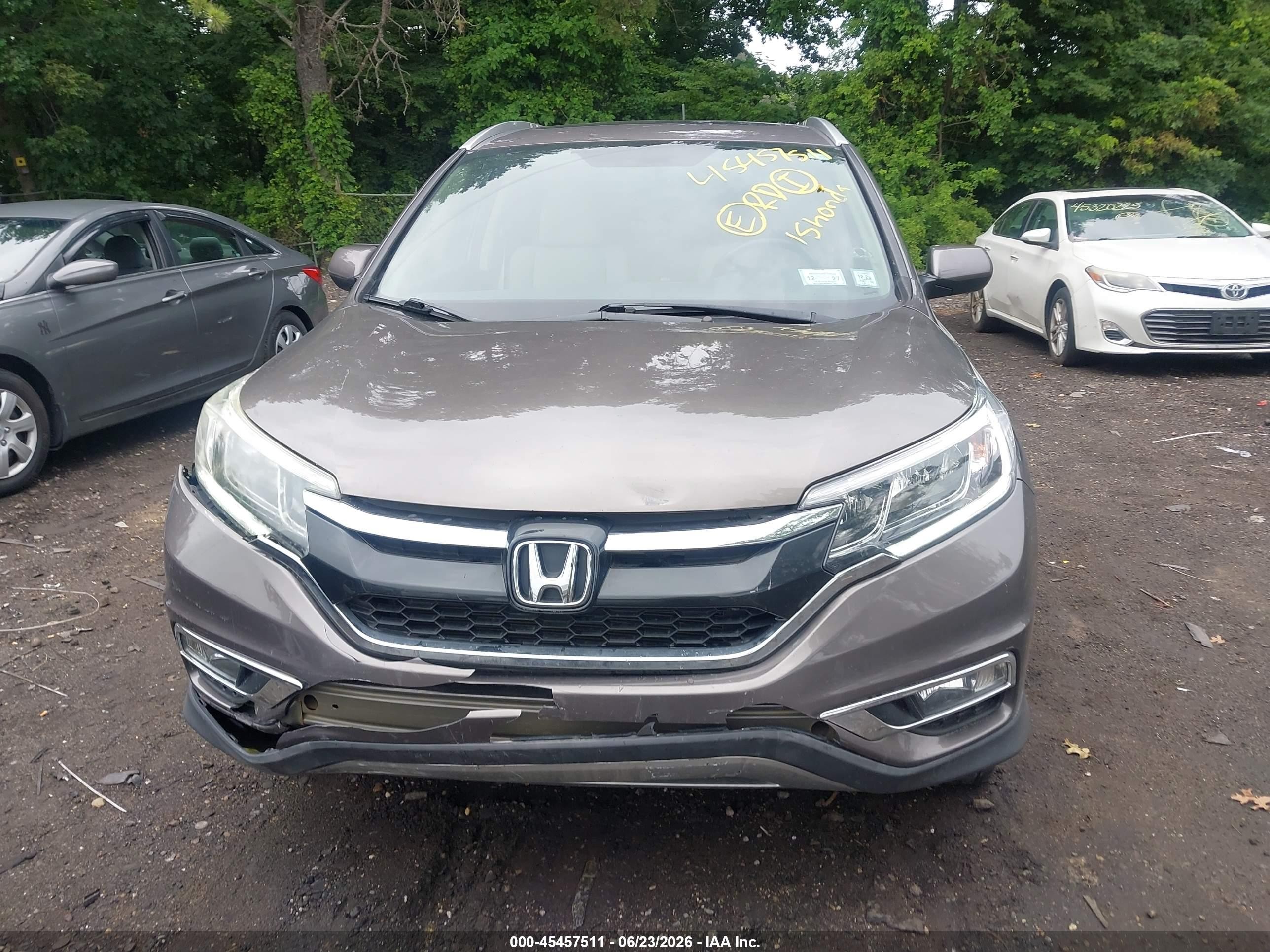 2015 Honda Cr-v Ex-l Gray vin: 5J6RM4H75FL042394
