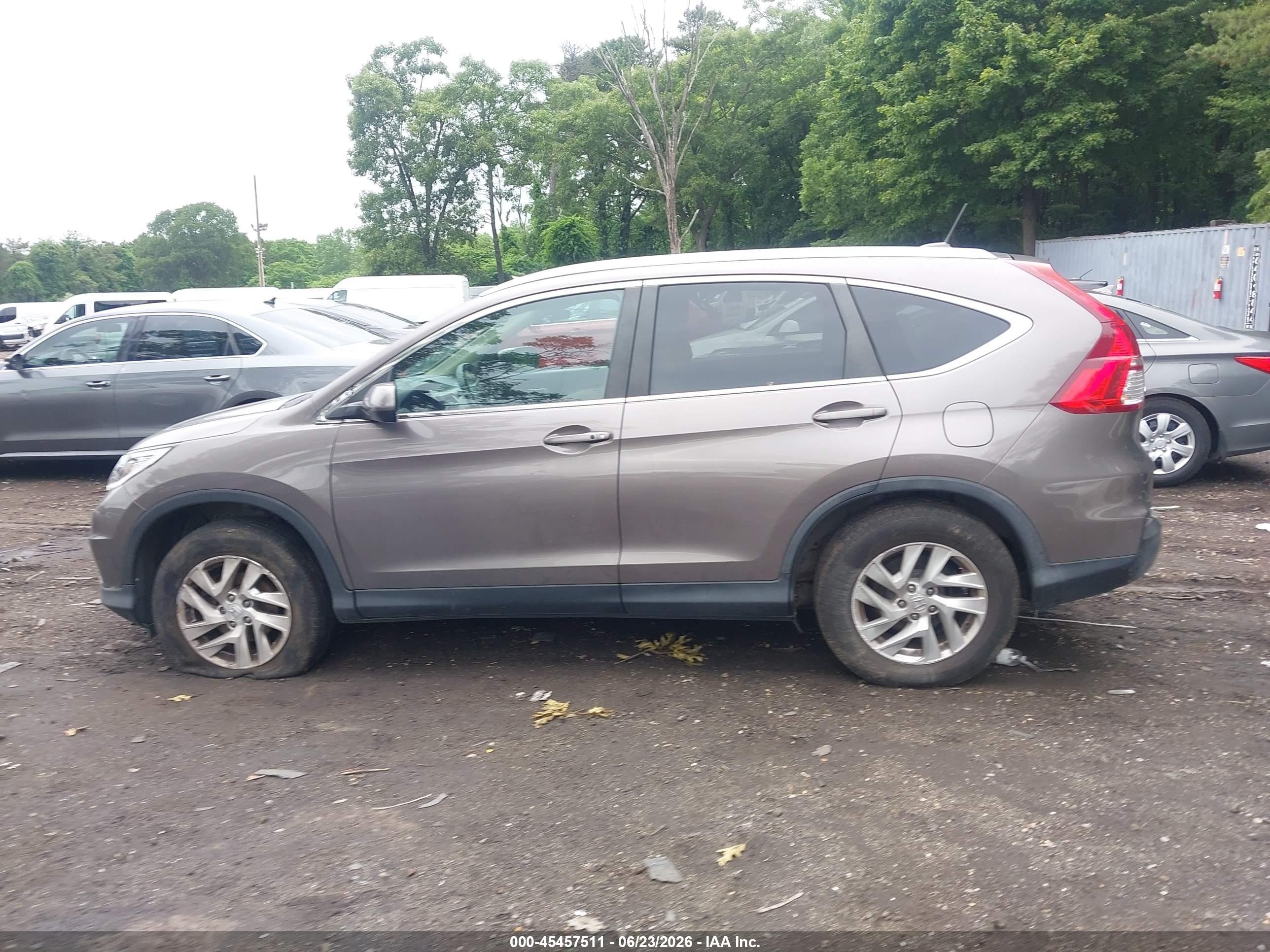 2015 Honda Cr-v Ex-l Gray vin: 5J6RM4H75FL042394