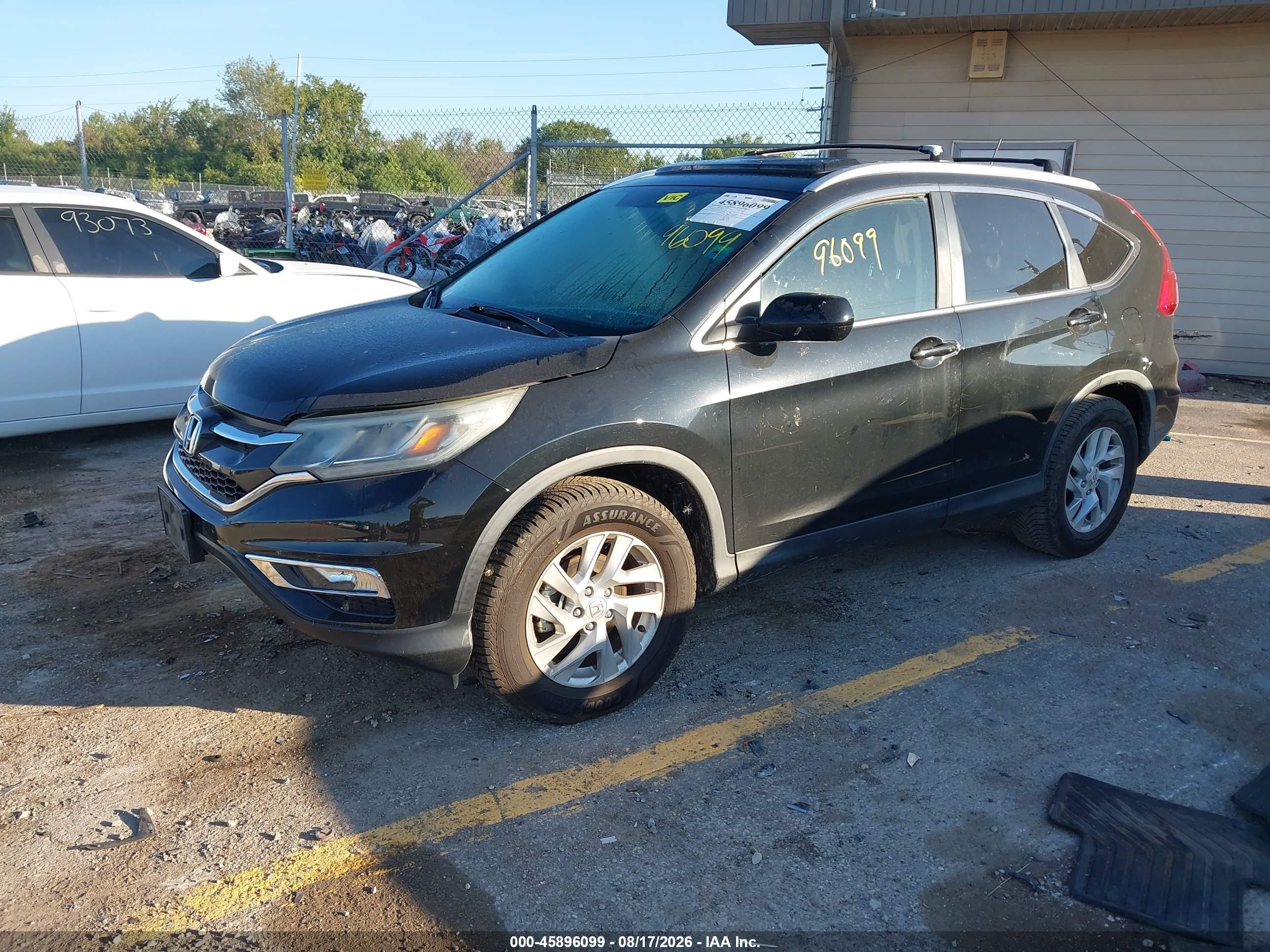 2015 Honda Cr-v Ex-l Black vin: 5J6RM4H75FL044288