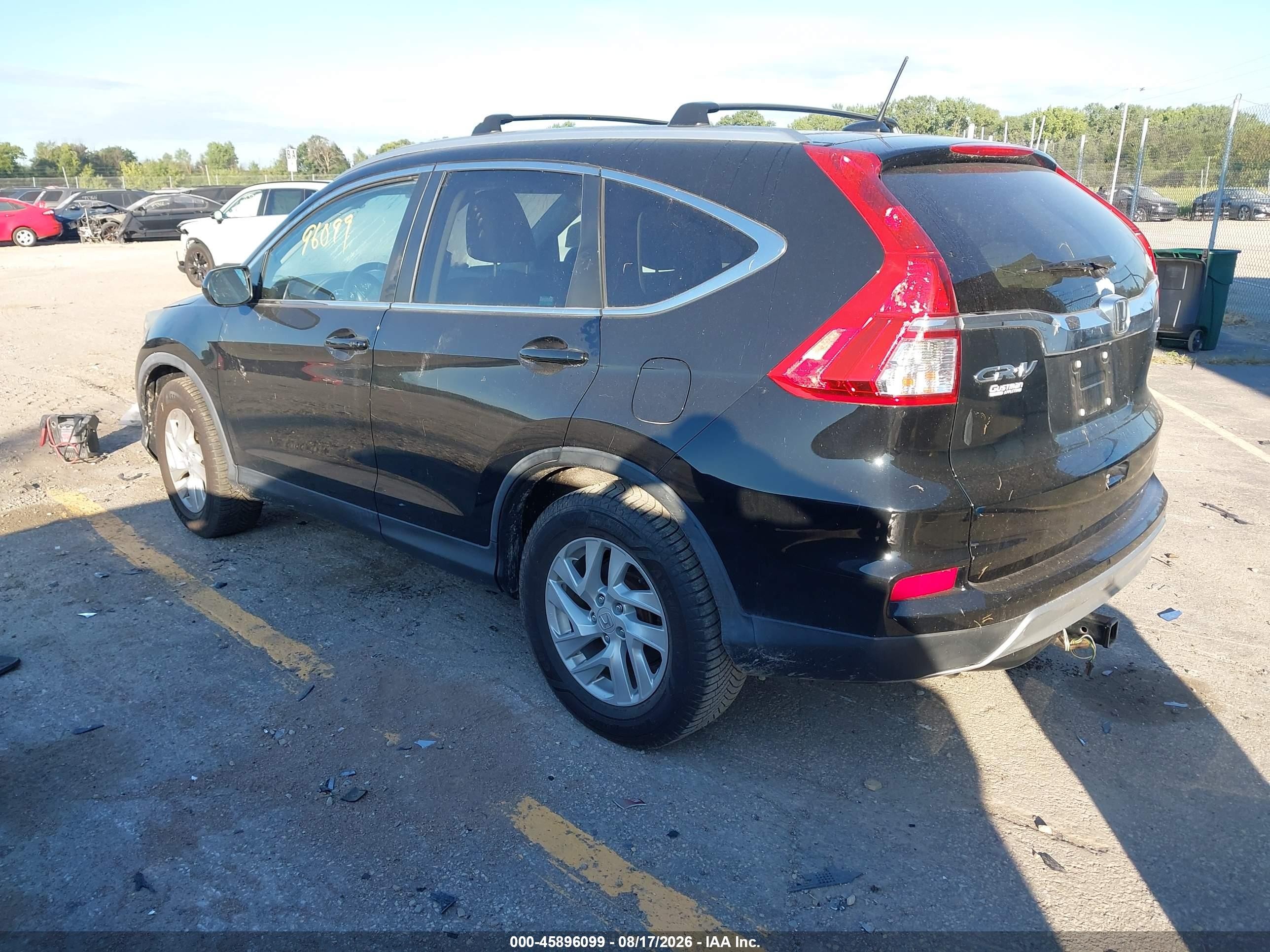 2015 Honda Cr-v Ex-l Black vin: 5J6RM4H75FL044288