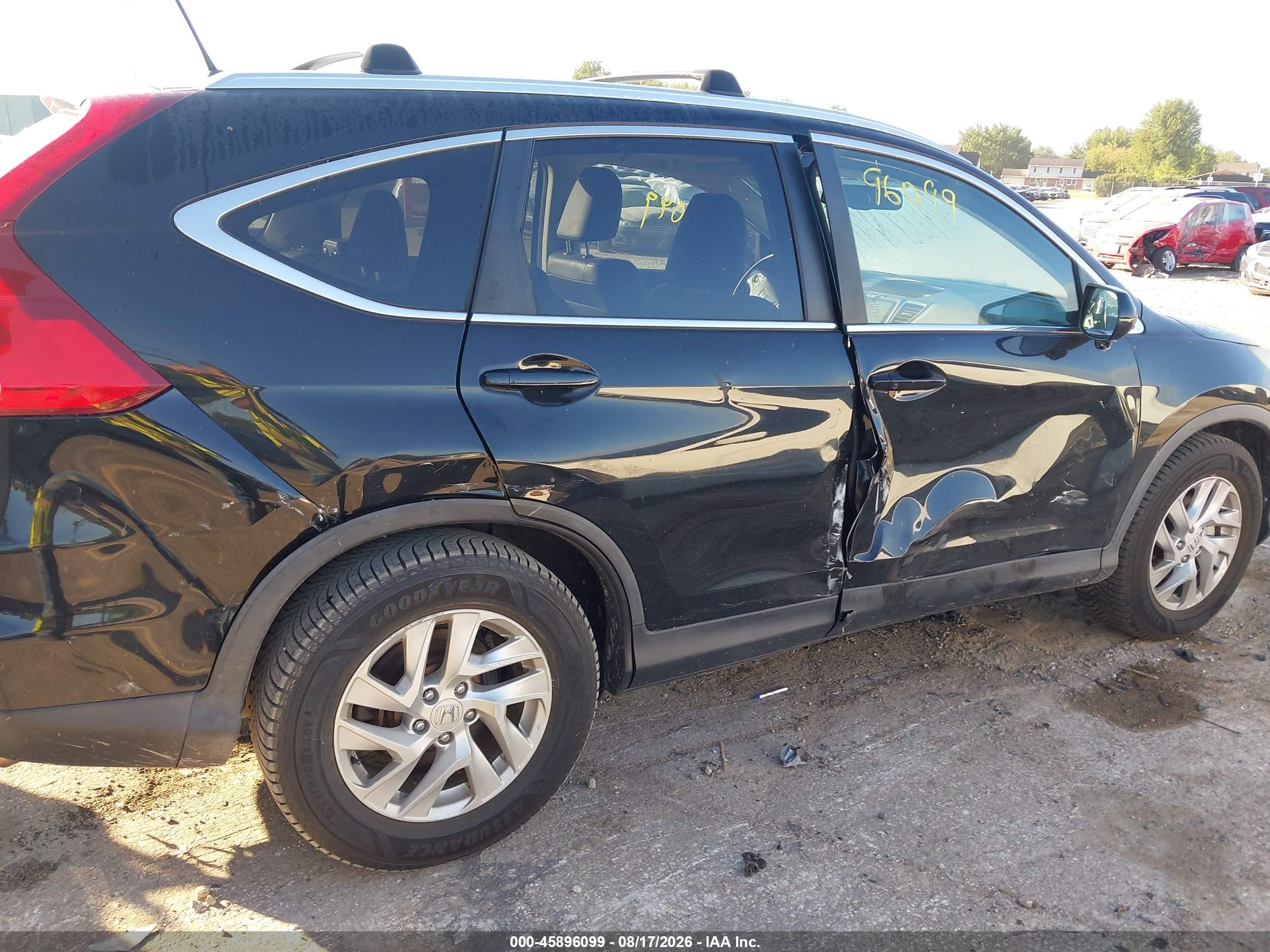 2015 Honda Cr-v Ex-l Black vin: 5J6RM4H75FL044288
