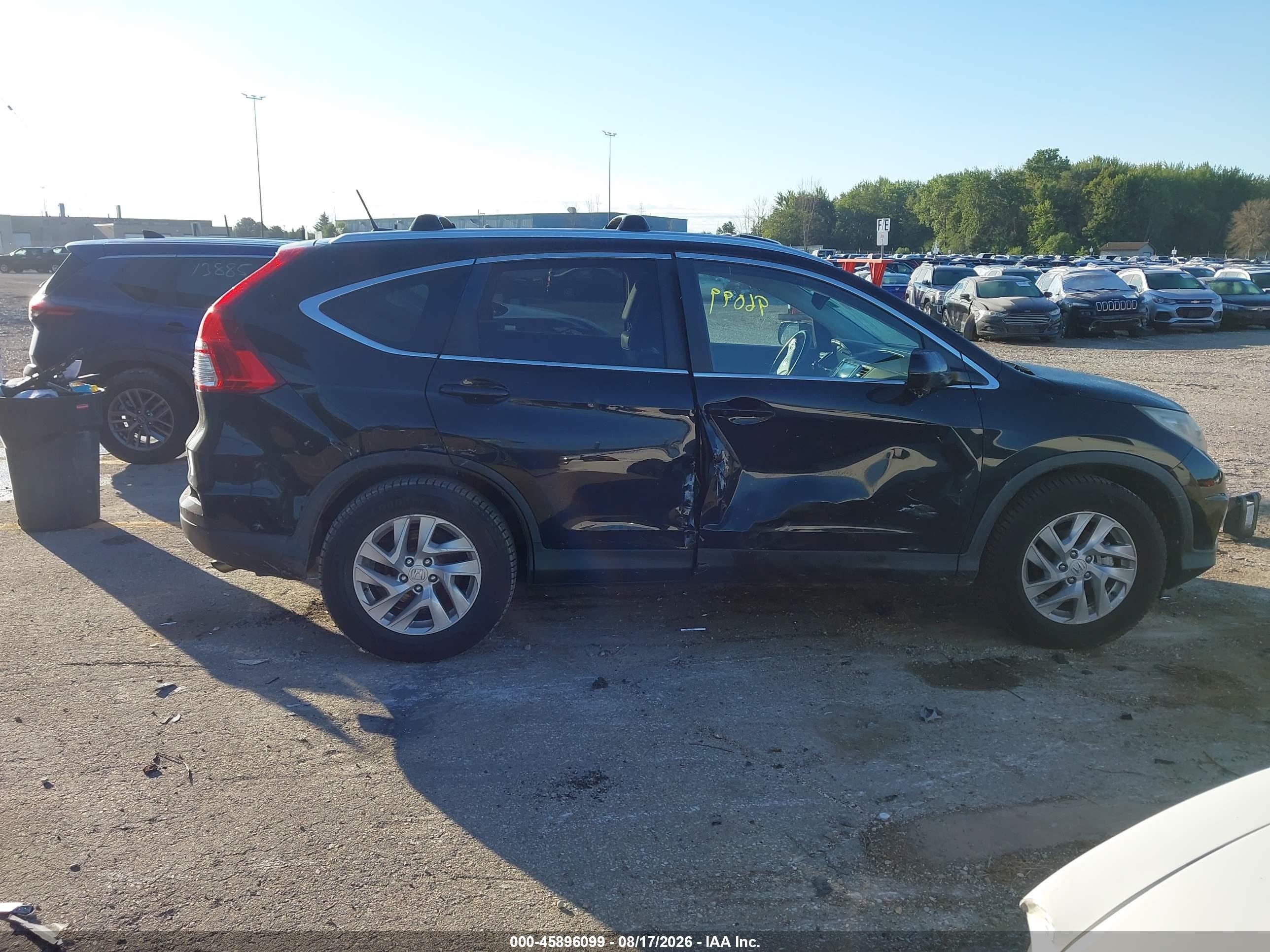 2015 Honda Cr-v Ex-l Black vin: 5J6RM4H75FL044288