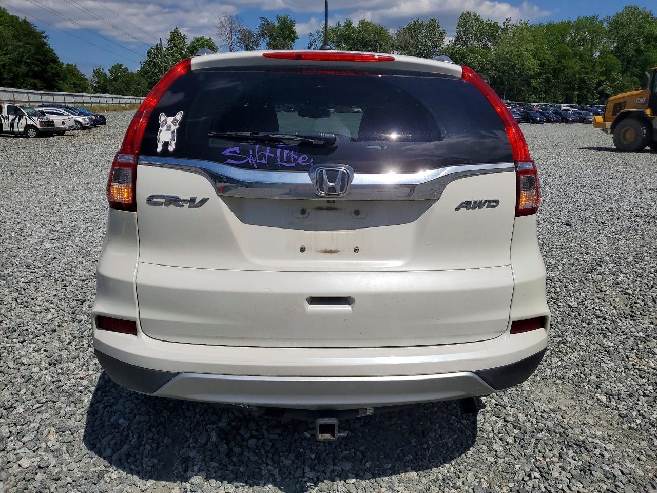 2015 Honda Cr-v Exl White vin: 5J6RM4H75FL054285