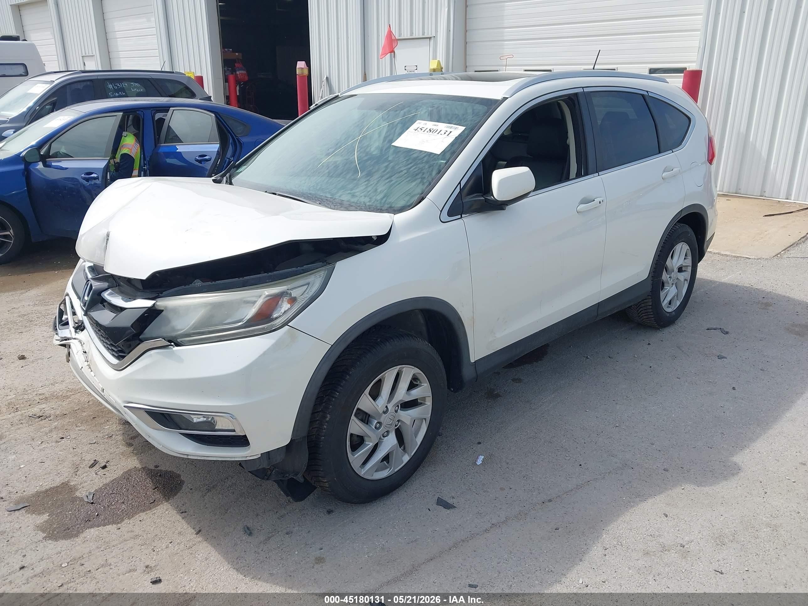 2015 Honda Cr-v Ex-l White vin: 5J6RM4H75FL083169
