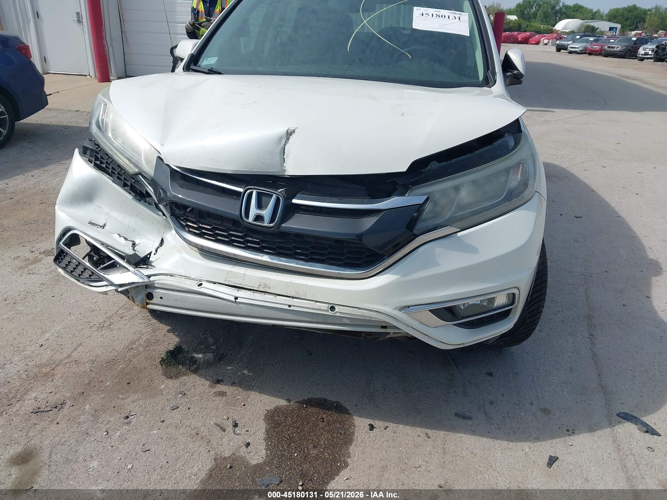 2015 Honda Cr-v Ex-l White vin: 5J6RM4H75FL083169