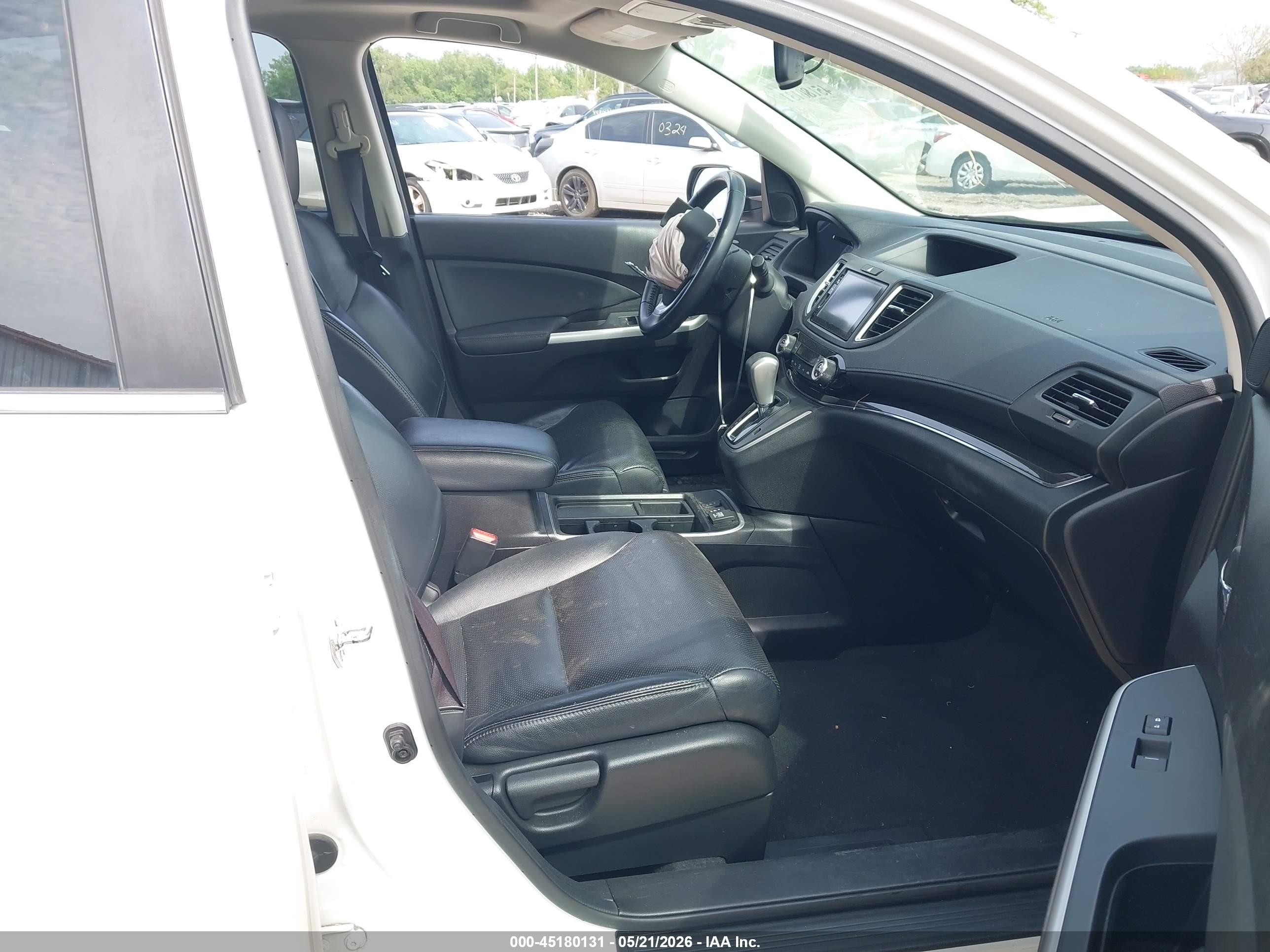2015 Honda Cr-v Ex-l White vin: 5J6RM4H75FL083169