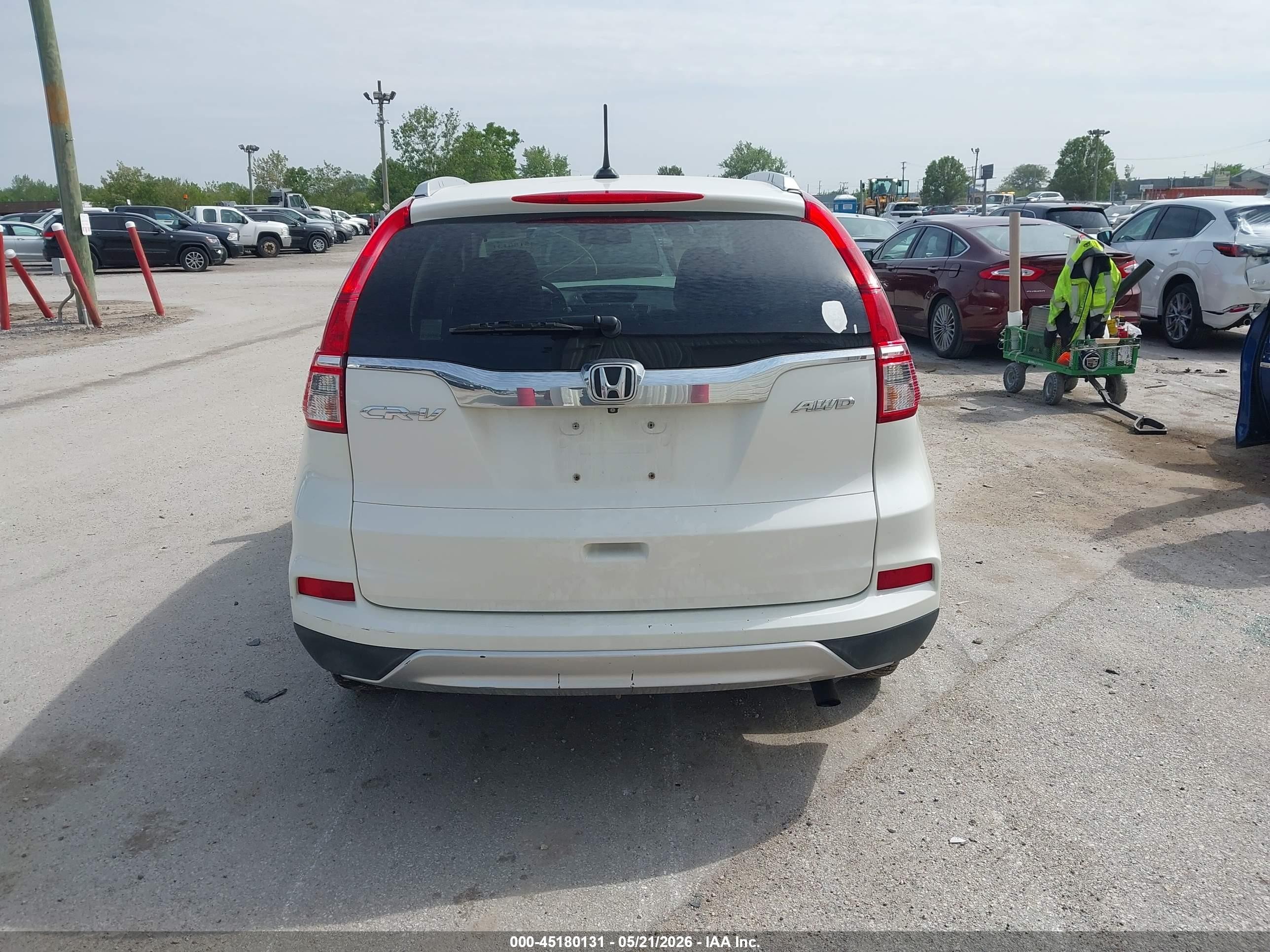 2015 Honda Cr-v Ex-l White vin: 5J6RM4H75FL083169