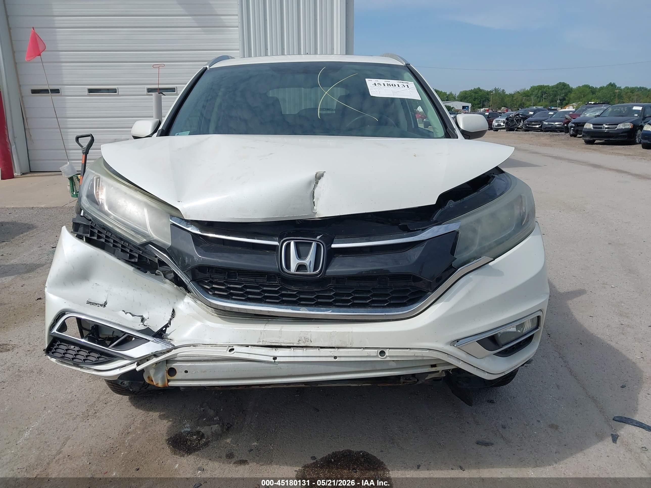 2015 Honda Cr-v Ex-l White vin: 5J6RM4H75FL083169