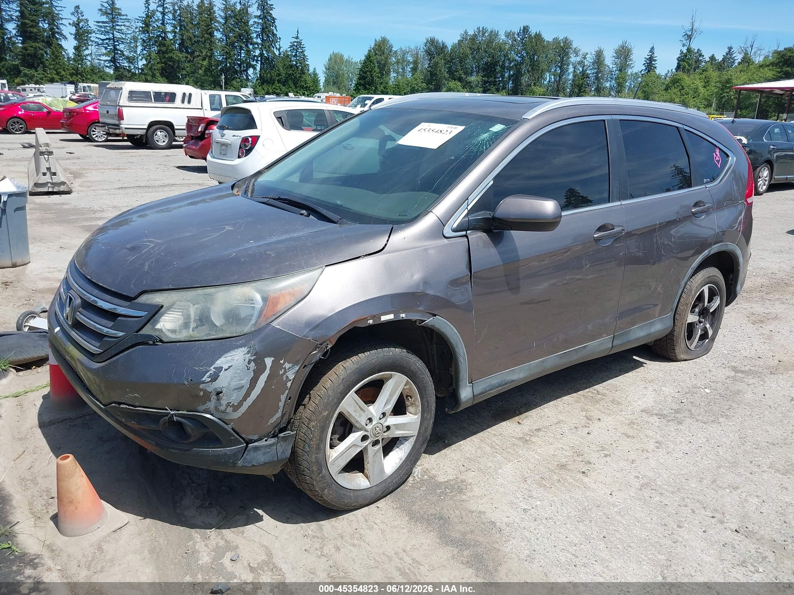 2012 Honda Cr-v Ex-l Серый vin: 5J6RM4H76CL011991