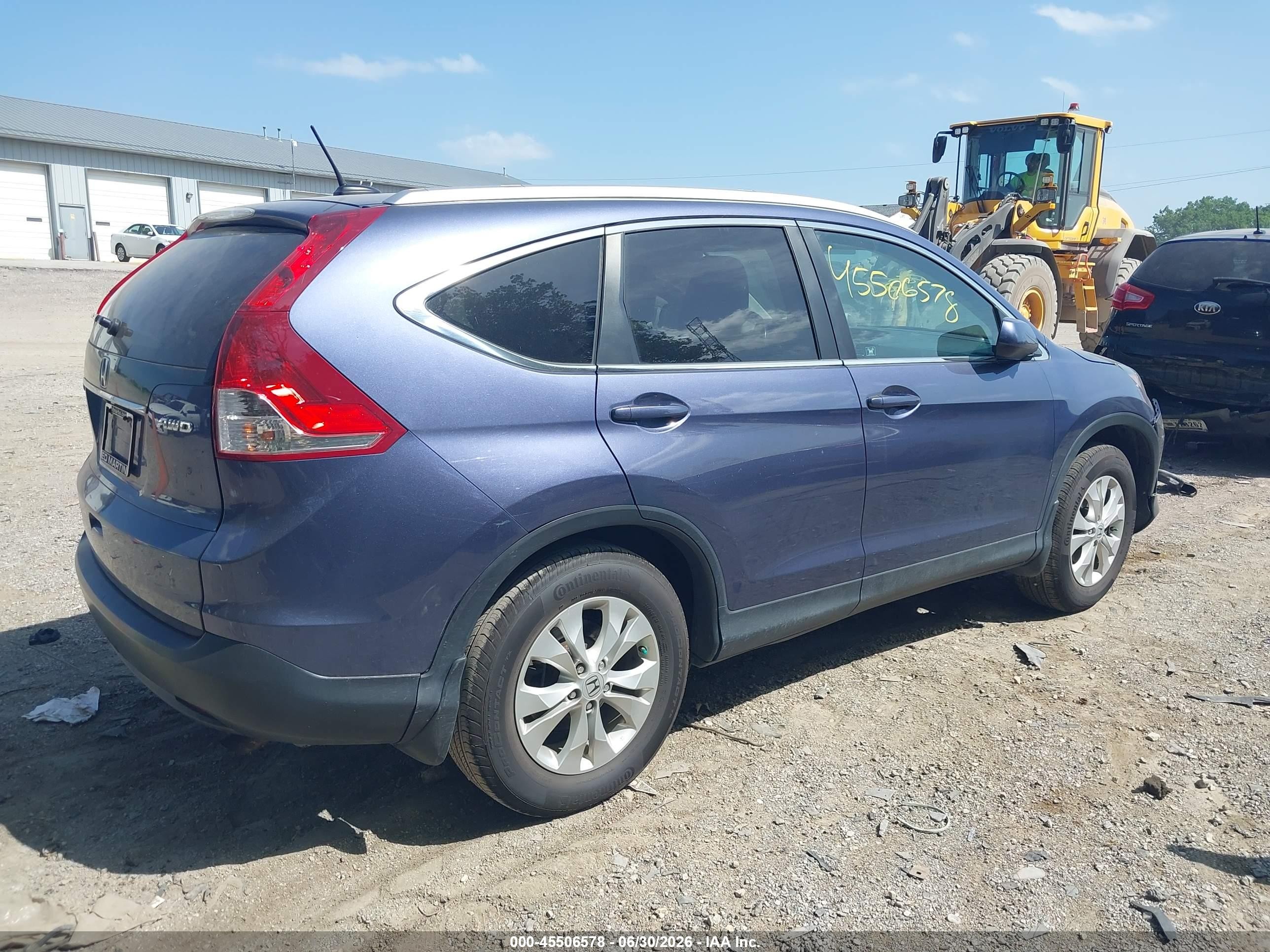 2012 Honda Cr-v Ex-l Blue vin: 5J6RM4H76CL029178