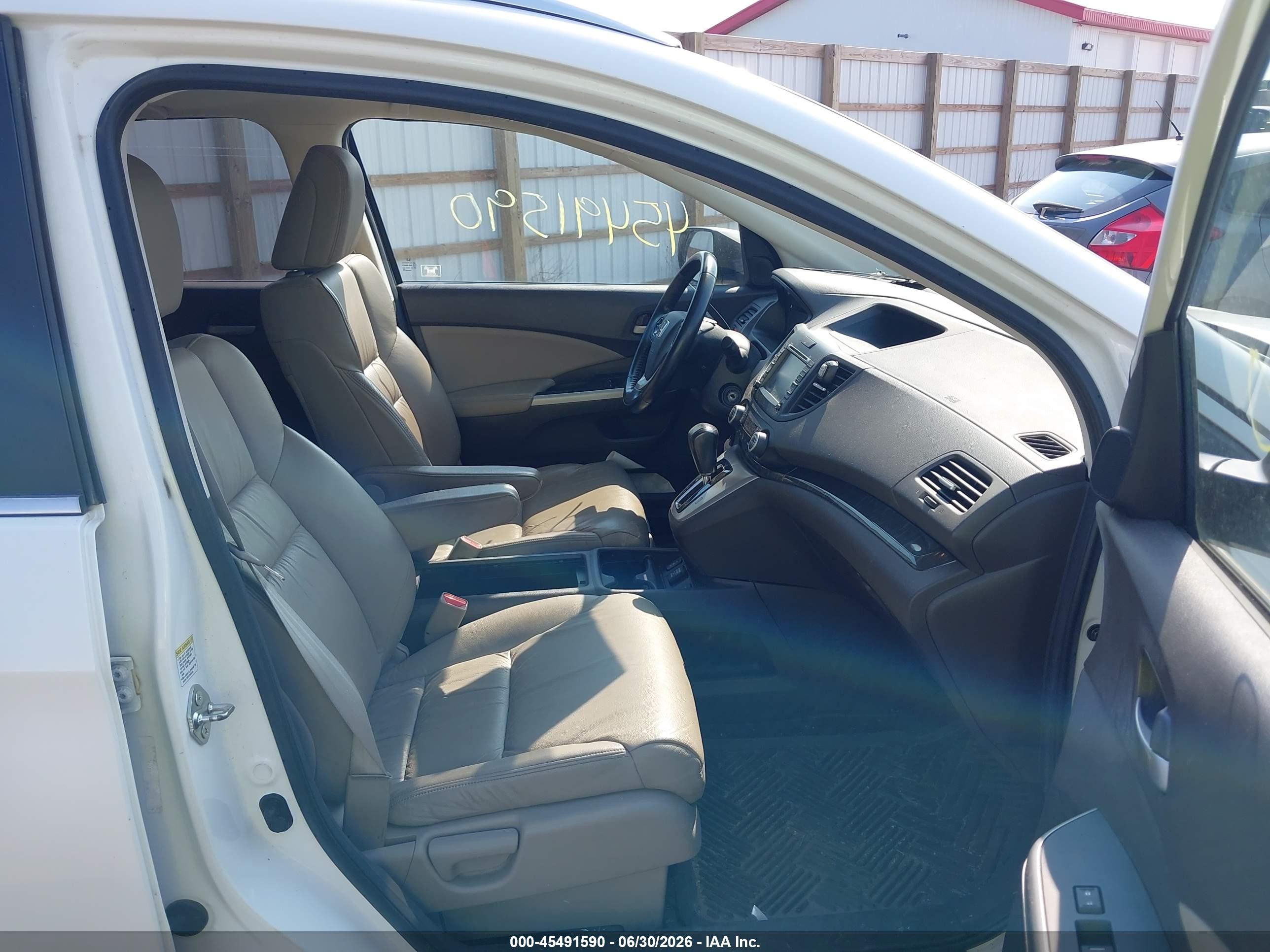 2012 Honda Cr-v Ex-l White vin: 5J6RM4H76CL037281