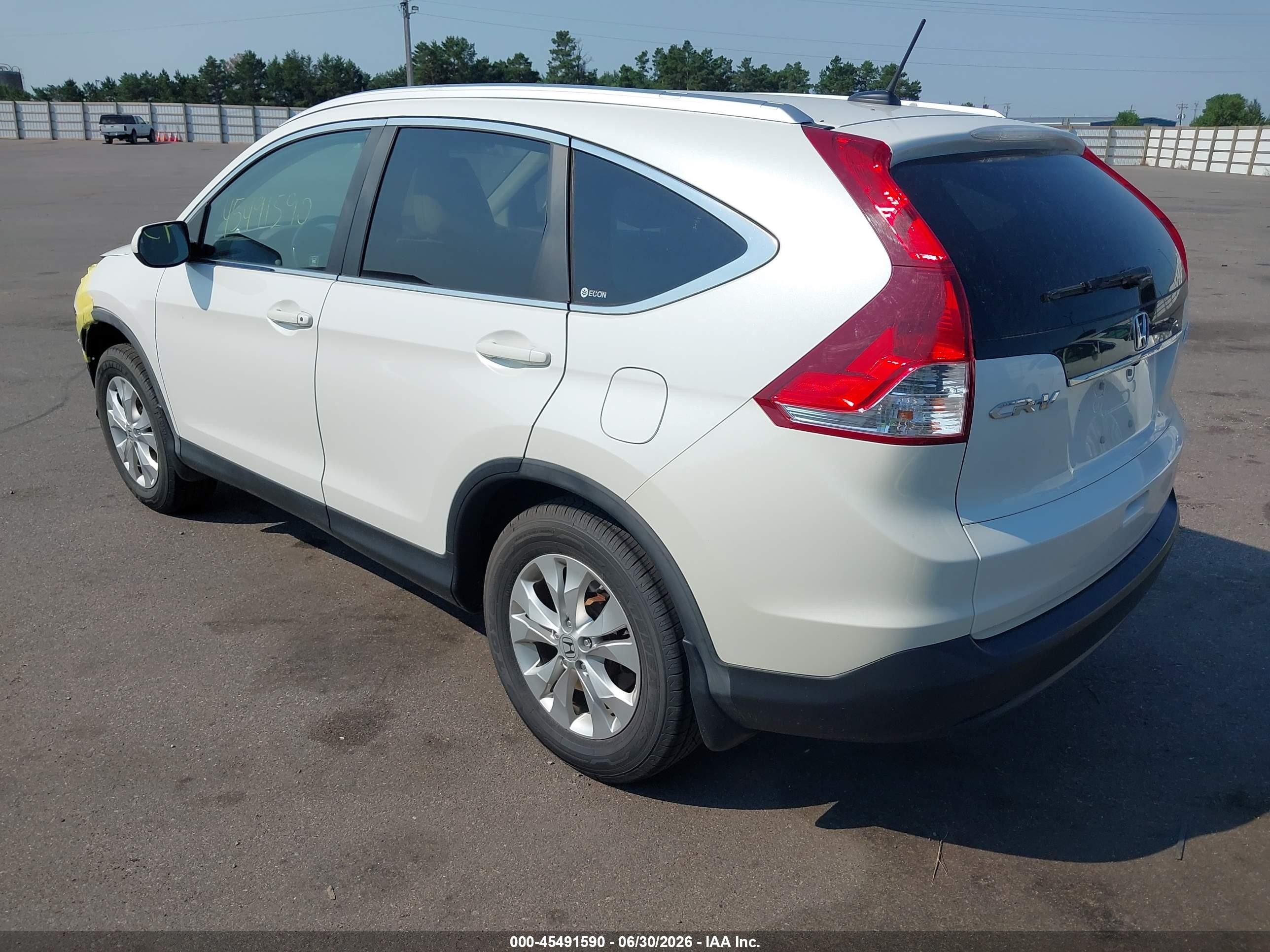 2012 Honda Cr-v Ex-l White vin: 5J6RM4H76CL037281