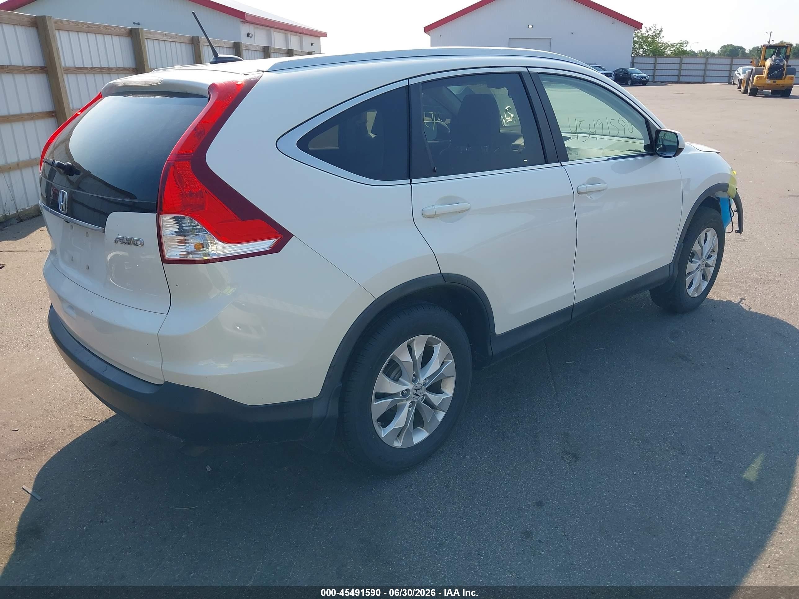 2012 Honda Cr-v Ex-l White vin: 5J6RM4H76CL037281