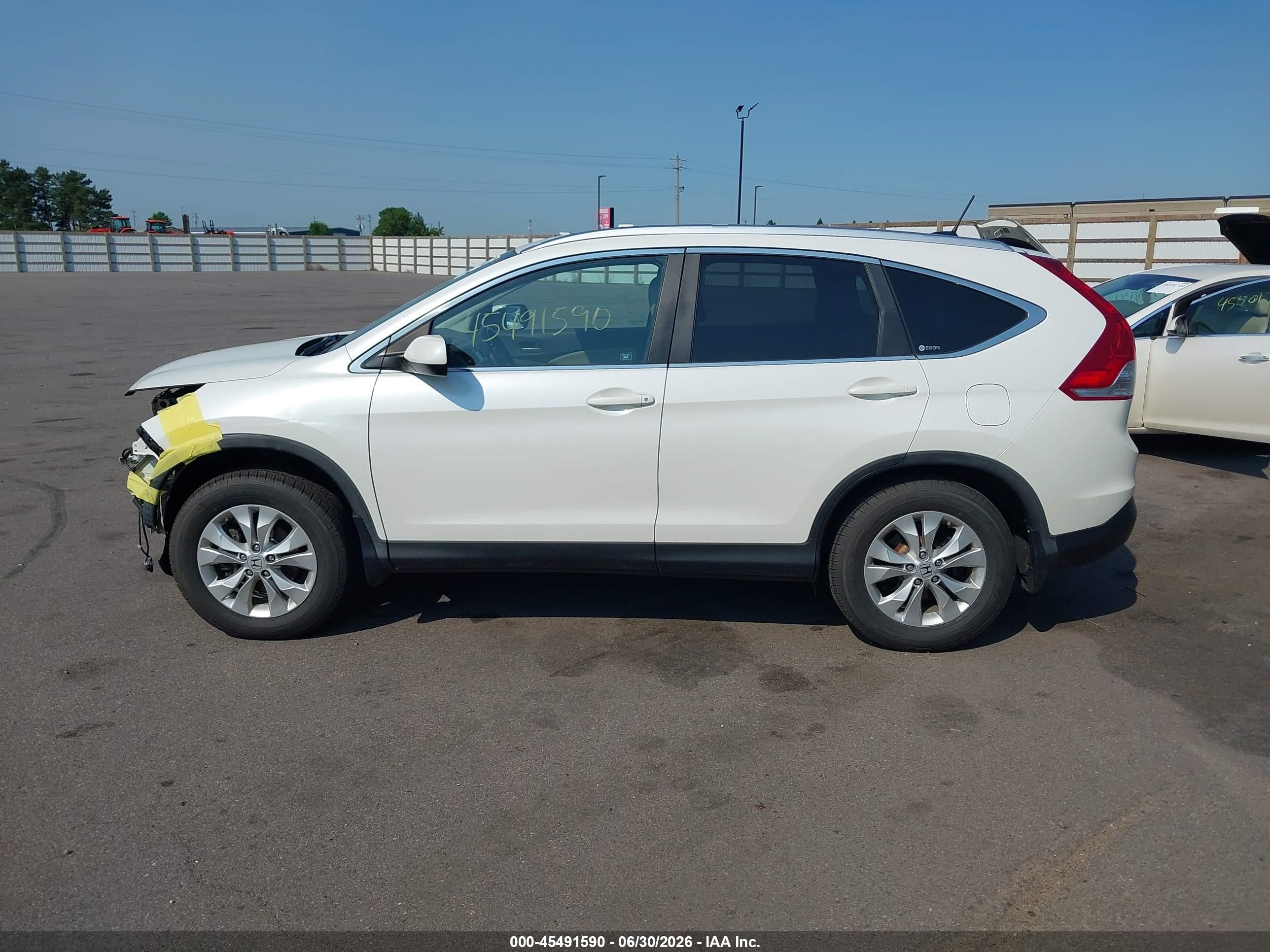 2012 Honda Cr-v Ex-l White vin: 5J6RM4H76CL037281