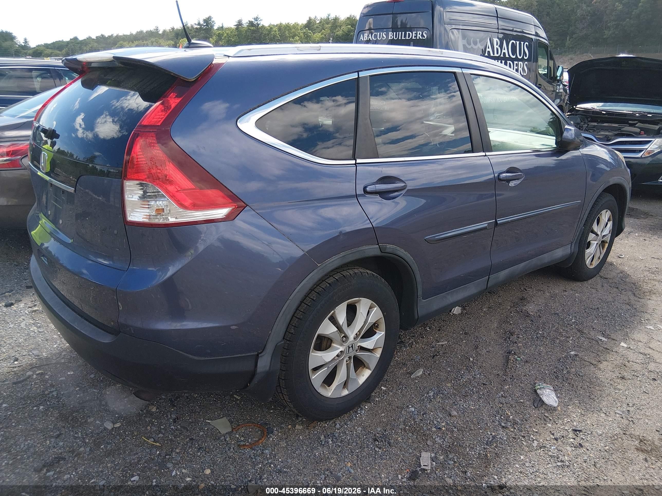 2012 Honda Cr-v Ex-l Blue vin: 5J6RM4H76CL077490