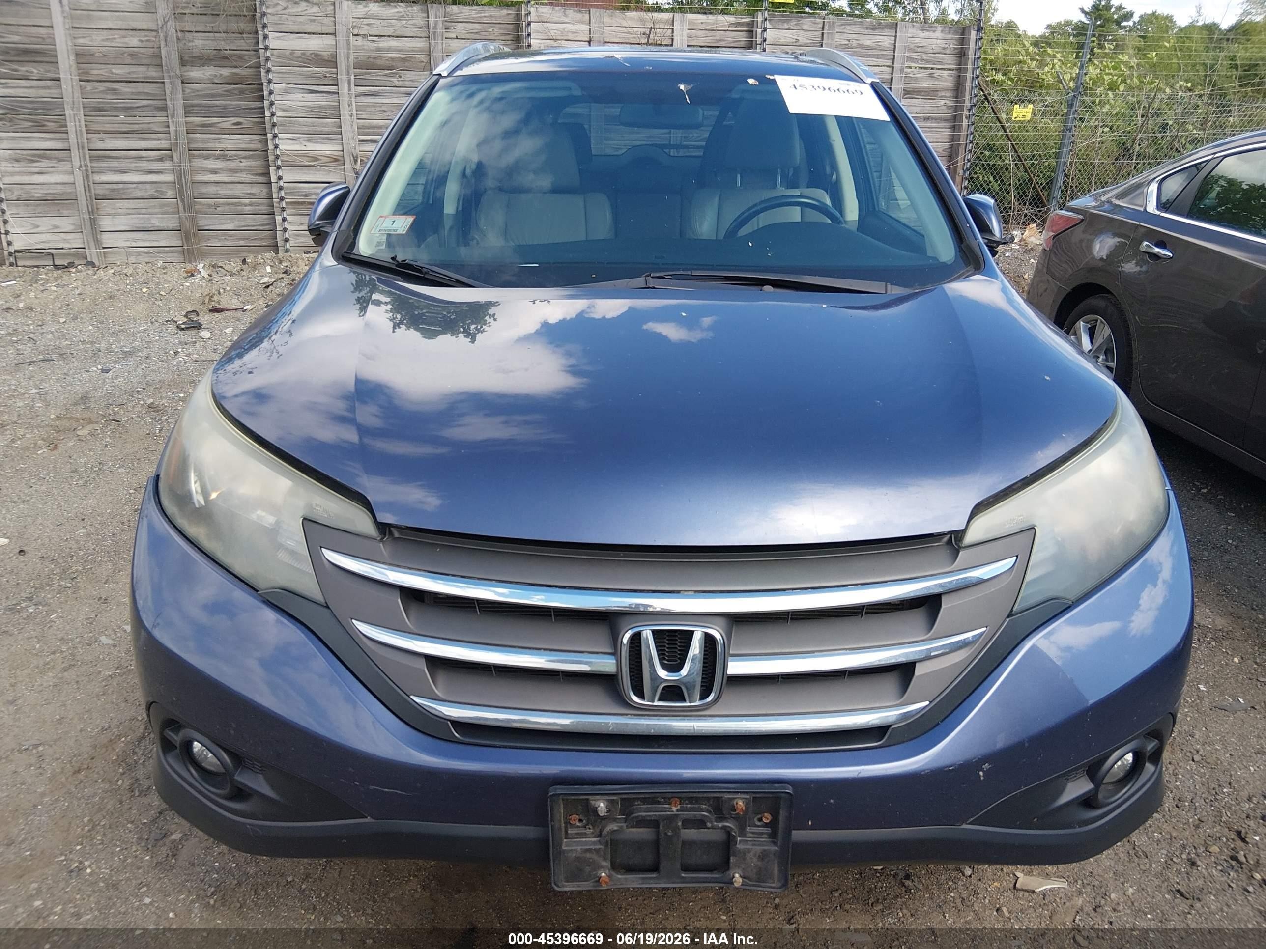 2012 Honda Cr-v Ex-l Blue vin: 5J6RM4H76CL077490