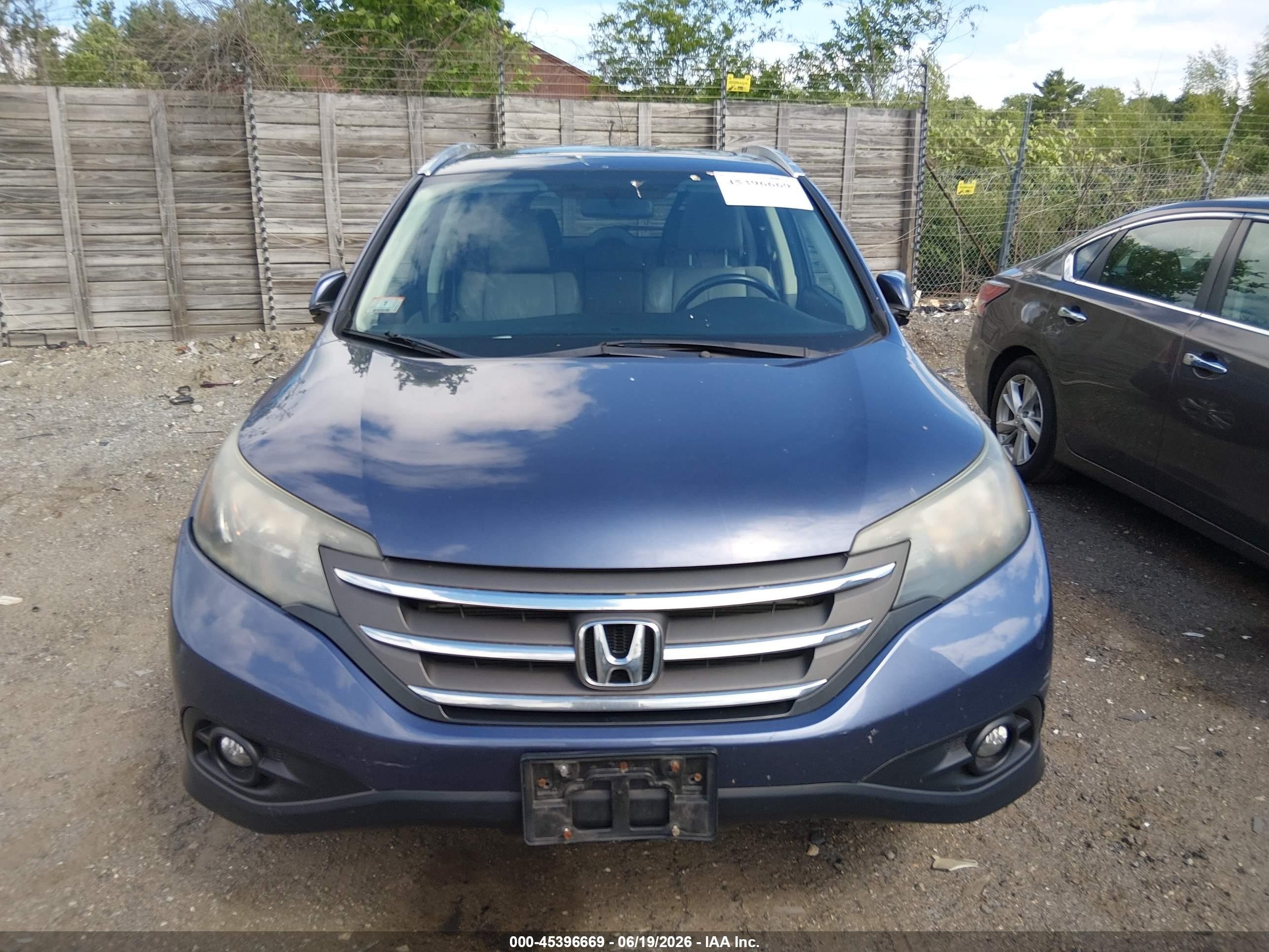 2012 Honda Cr-v Ex-l Blue vin: 5J6RM4H76CL077490