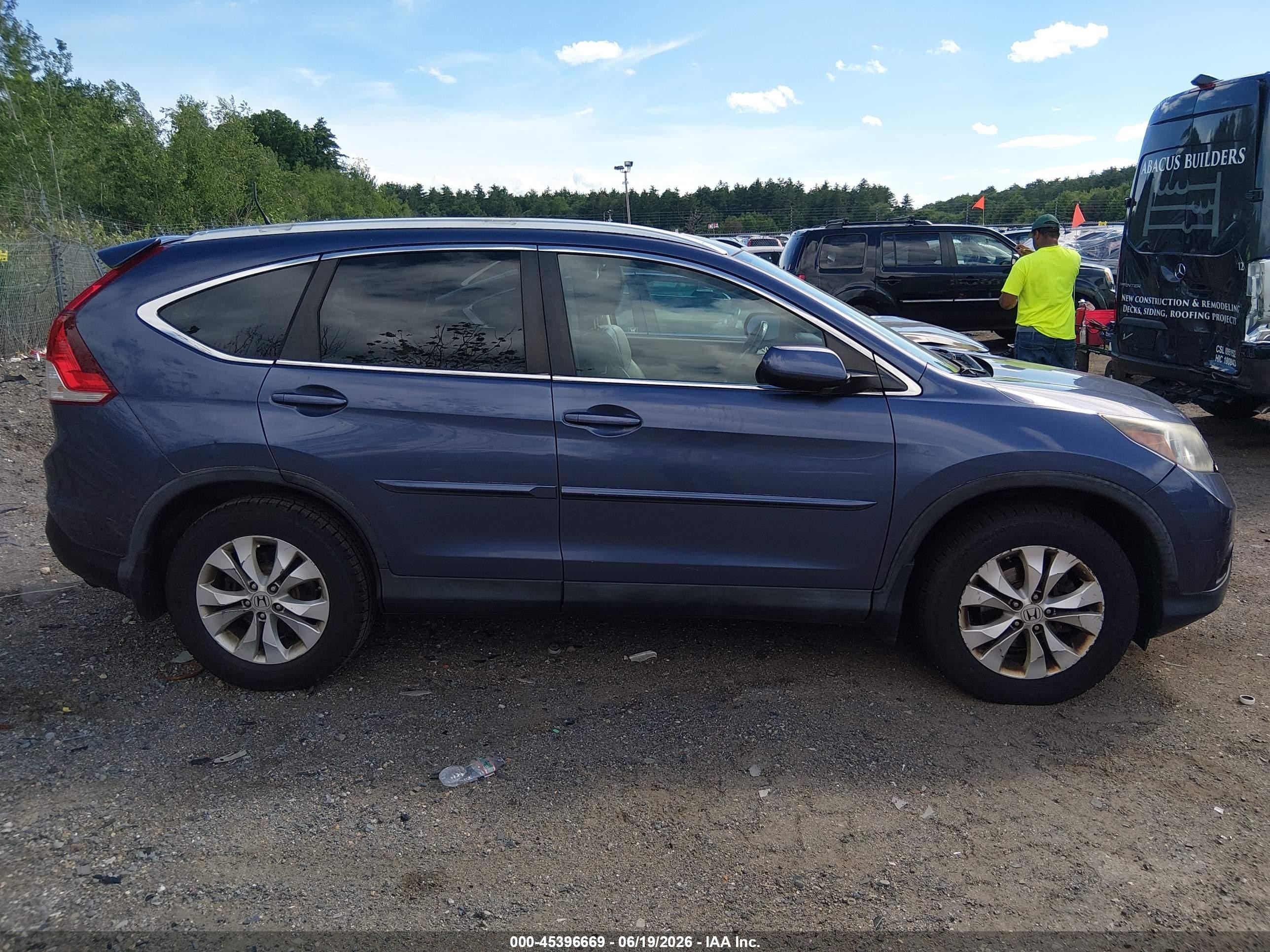 2012 Honda Cr-v Ex-l Blue vin: 5J6RM4H76CL077490