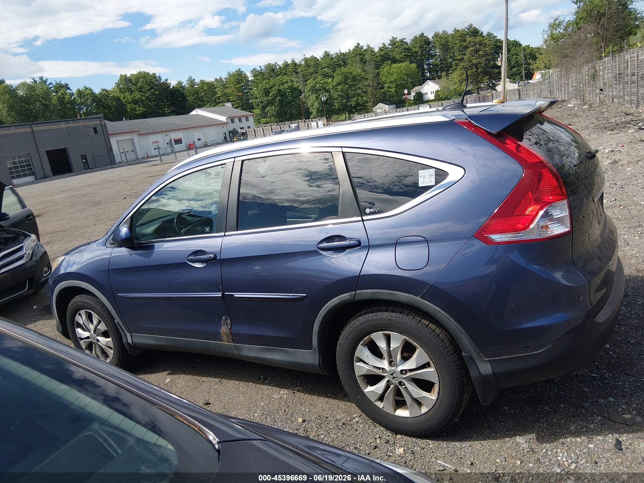 2012 Honda Cr-v Ex-l Blue vin: 5J6RM4H76CL077490