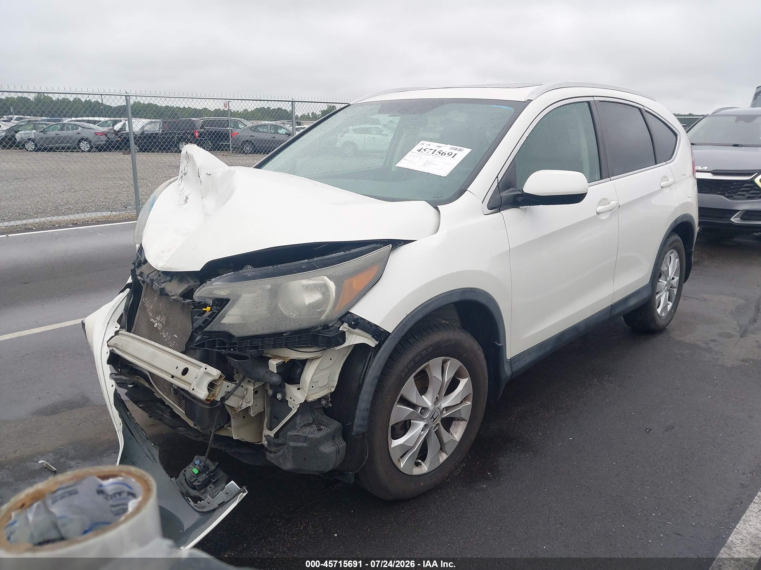 2013 Honda Cr-v Ex-l White vin: 5J6RM4H76DL022944