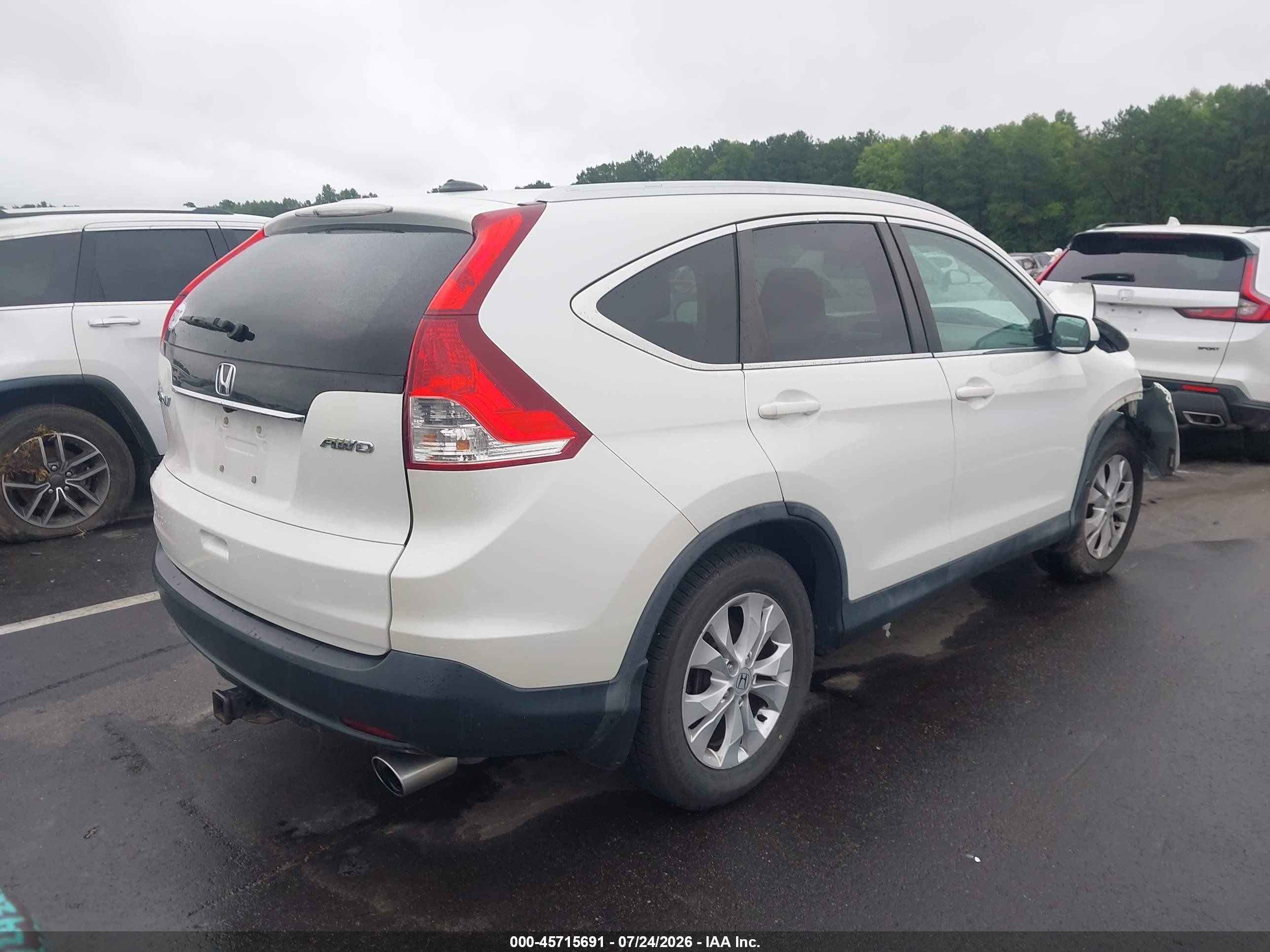 2013 Honda Cr-v Ex-l White vin: 5J6RM4H76DL022944