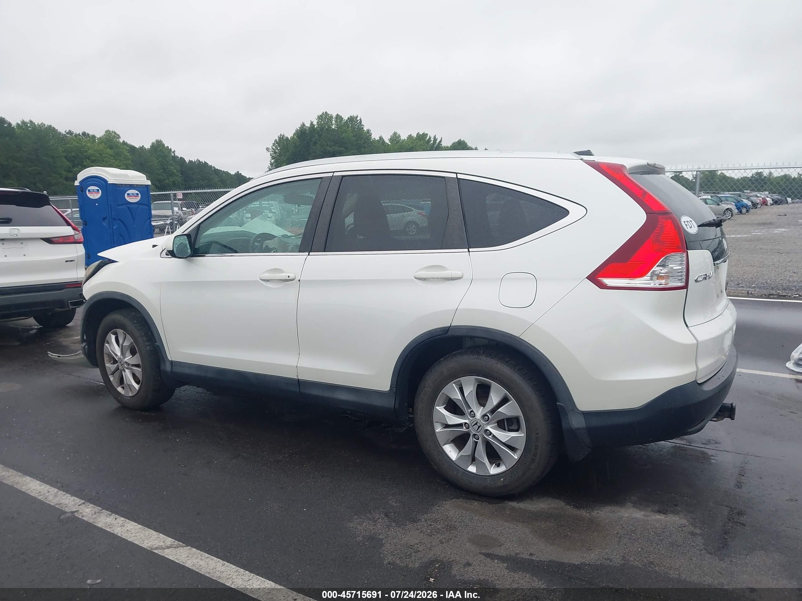 2013 Honda Cr-v Ex-l White vin: 5J6RM4H76DL022944