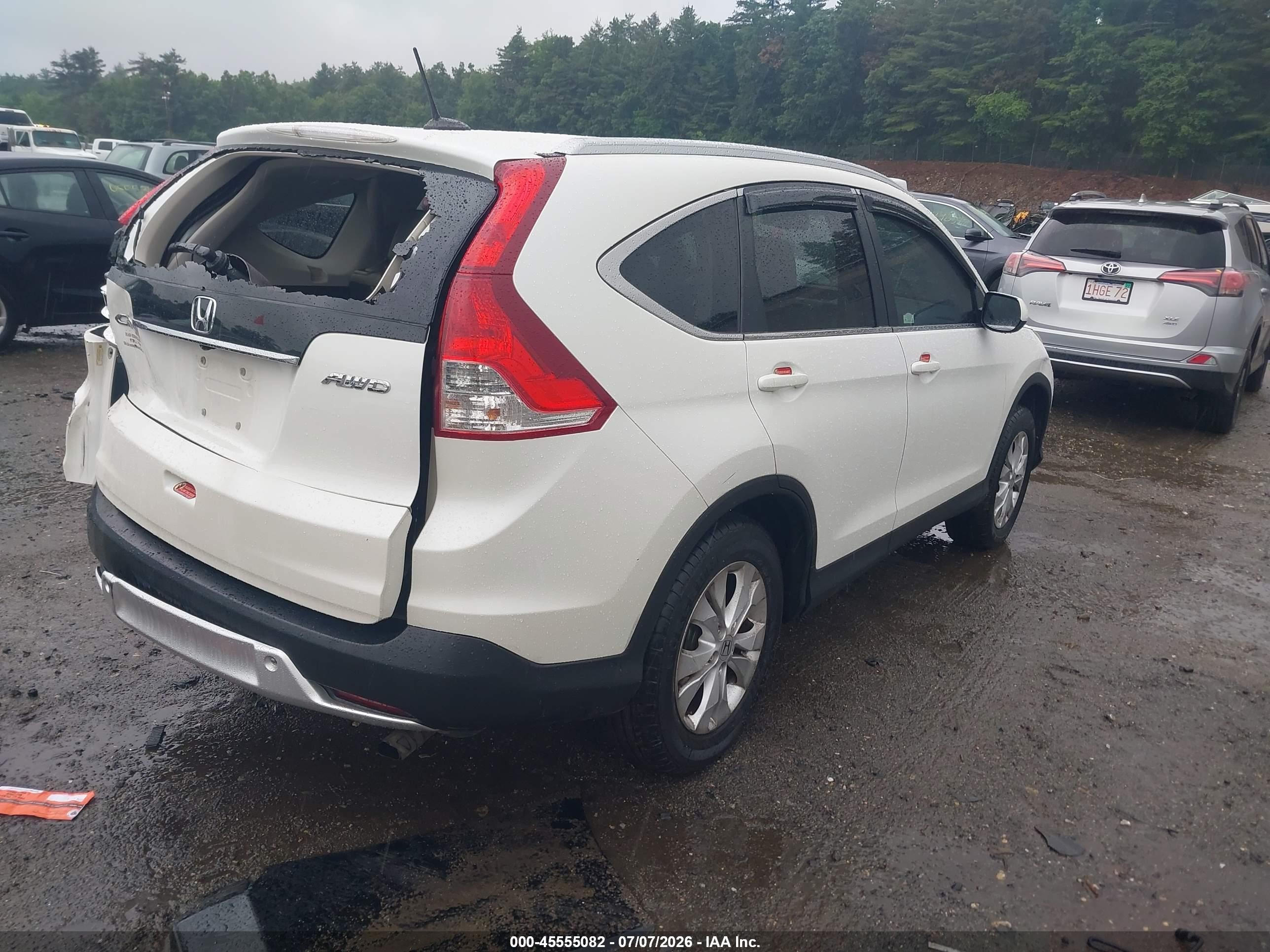 2013 Honda Cr-v Ex-l White vin: 5J6RM4H76DL026220