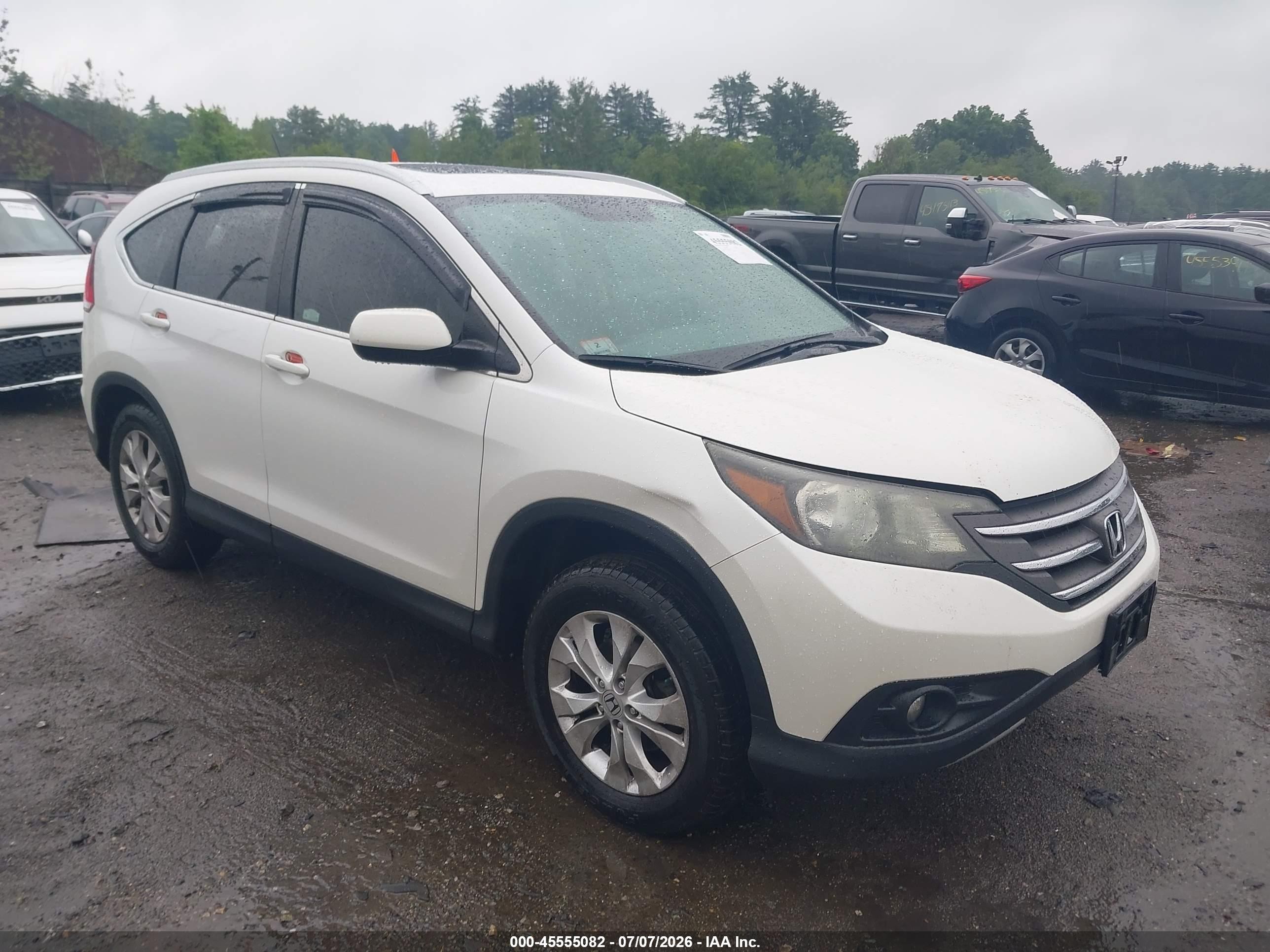 2013 Honda Cr-v Ex-l White vin: 5J6RM4H76DL026220
