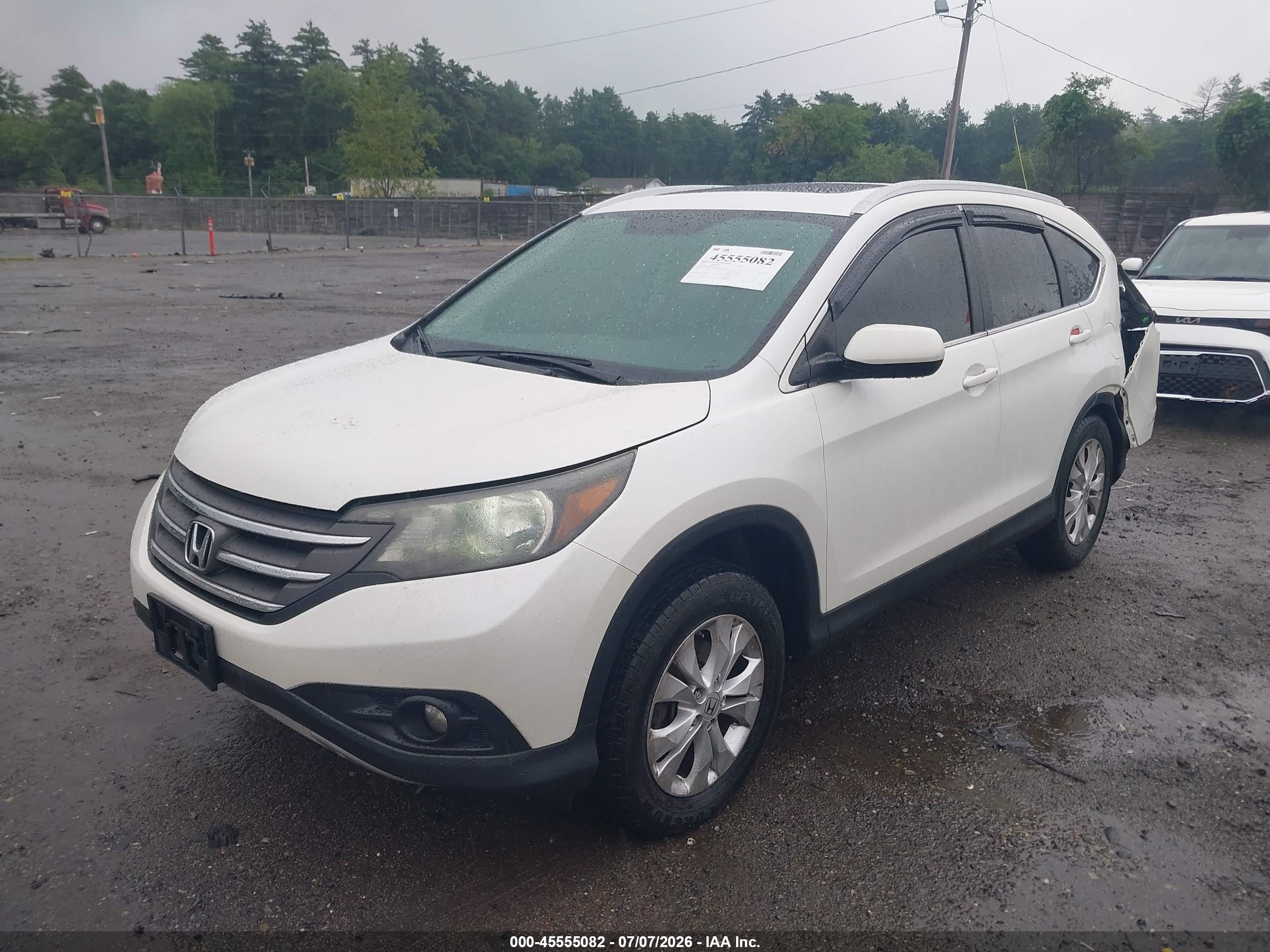 2013 Honda Cr-v Ex-l White vin: 5J6RM4H76DL026220
