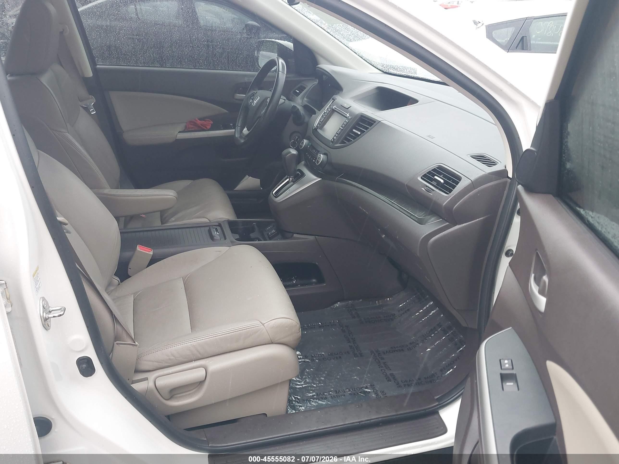 2013 Honda Cr-v Ex-l White vin: 5J6RM4H76DL026220