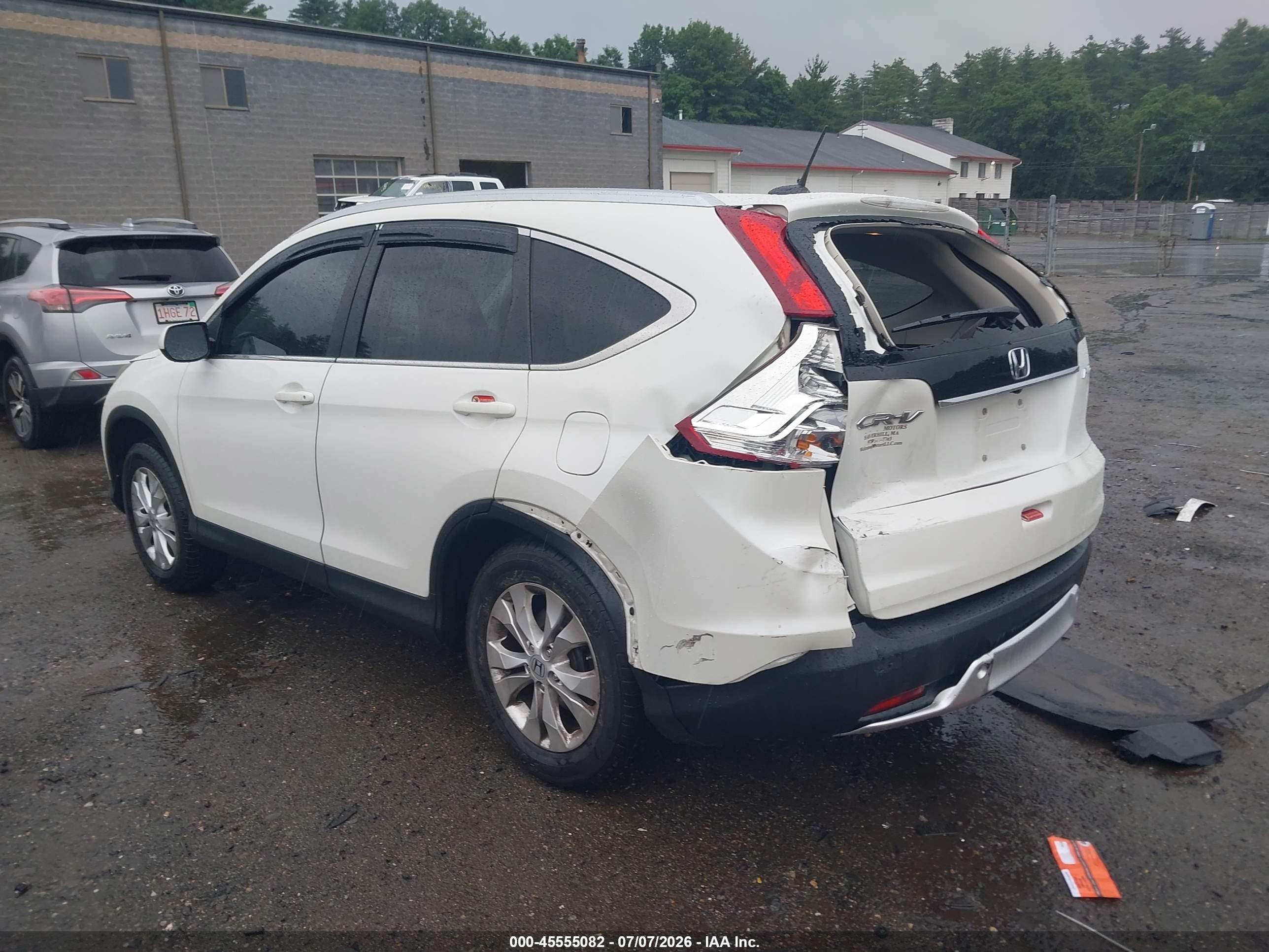 2013 Honda Cr-v Ex-l White vin: 5J6RM4H76DL026220