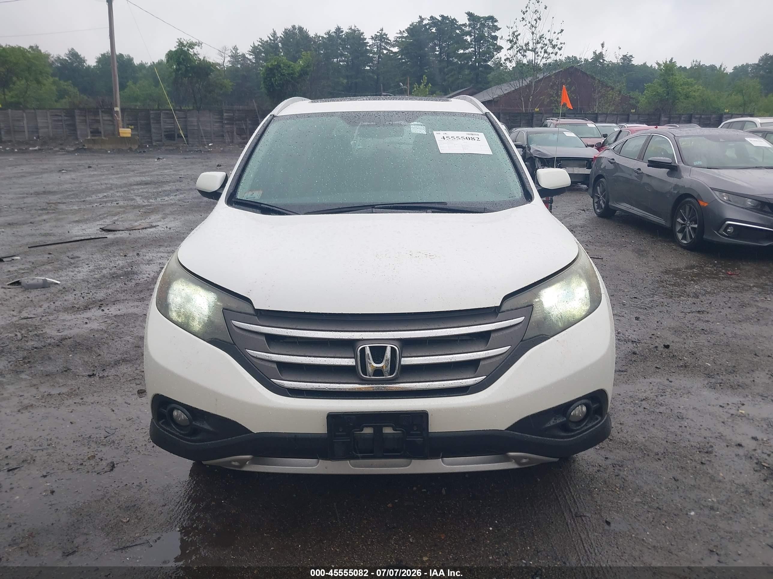 2013 Honda Cr-v Ex-l White vin: 5J6RM4H76DL026220
