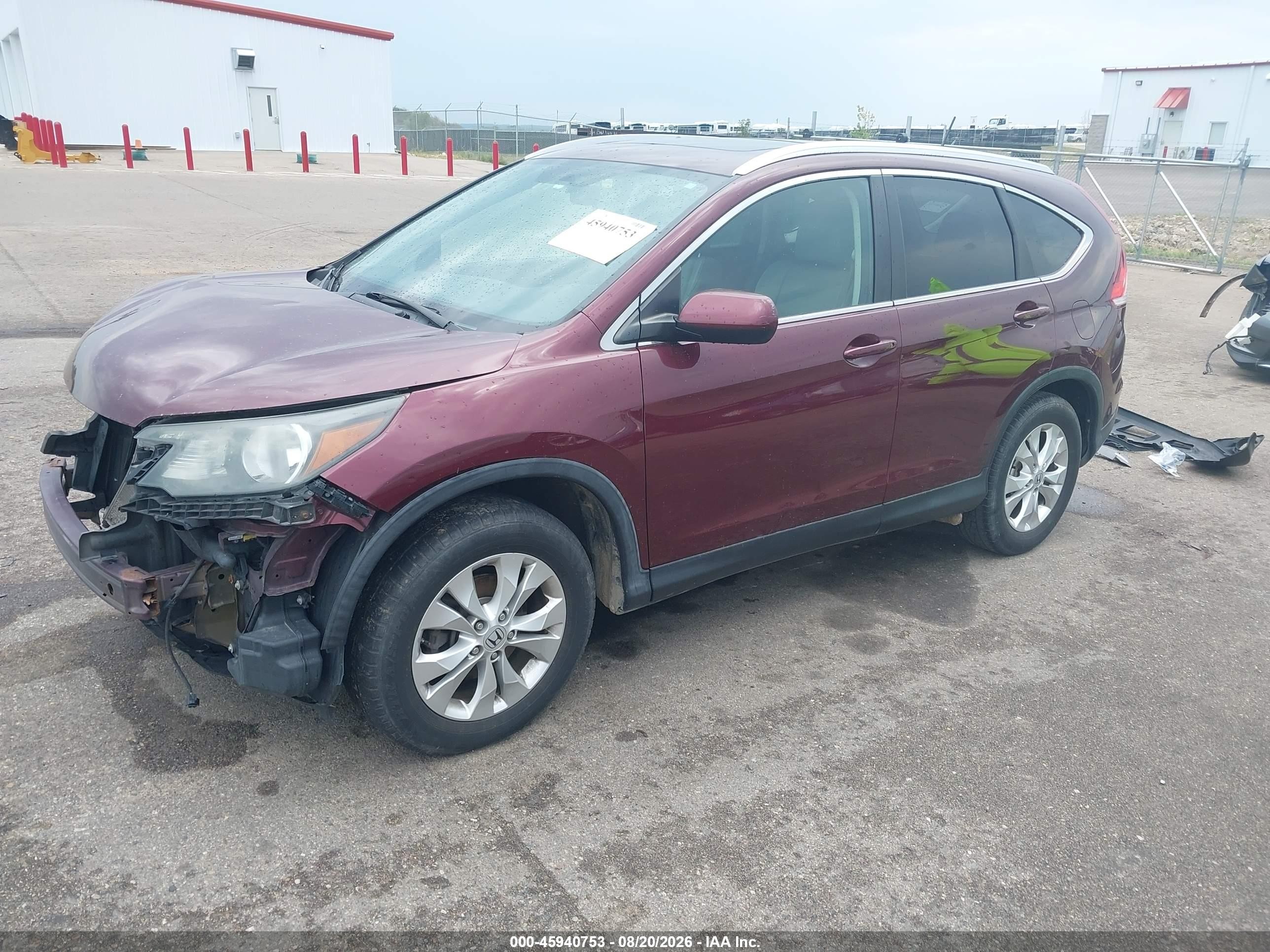 2013 Honda Cr-v Ex-l Burgundy vin: 5J6RM4H76DL032194