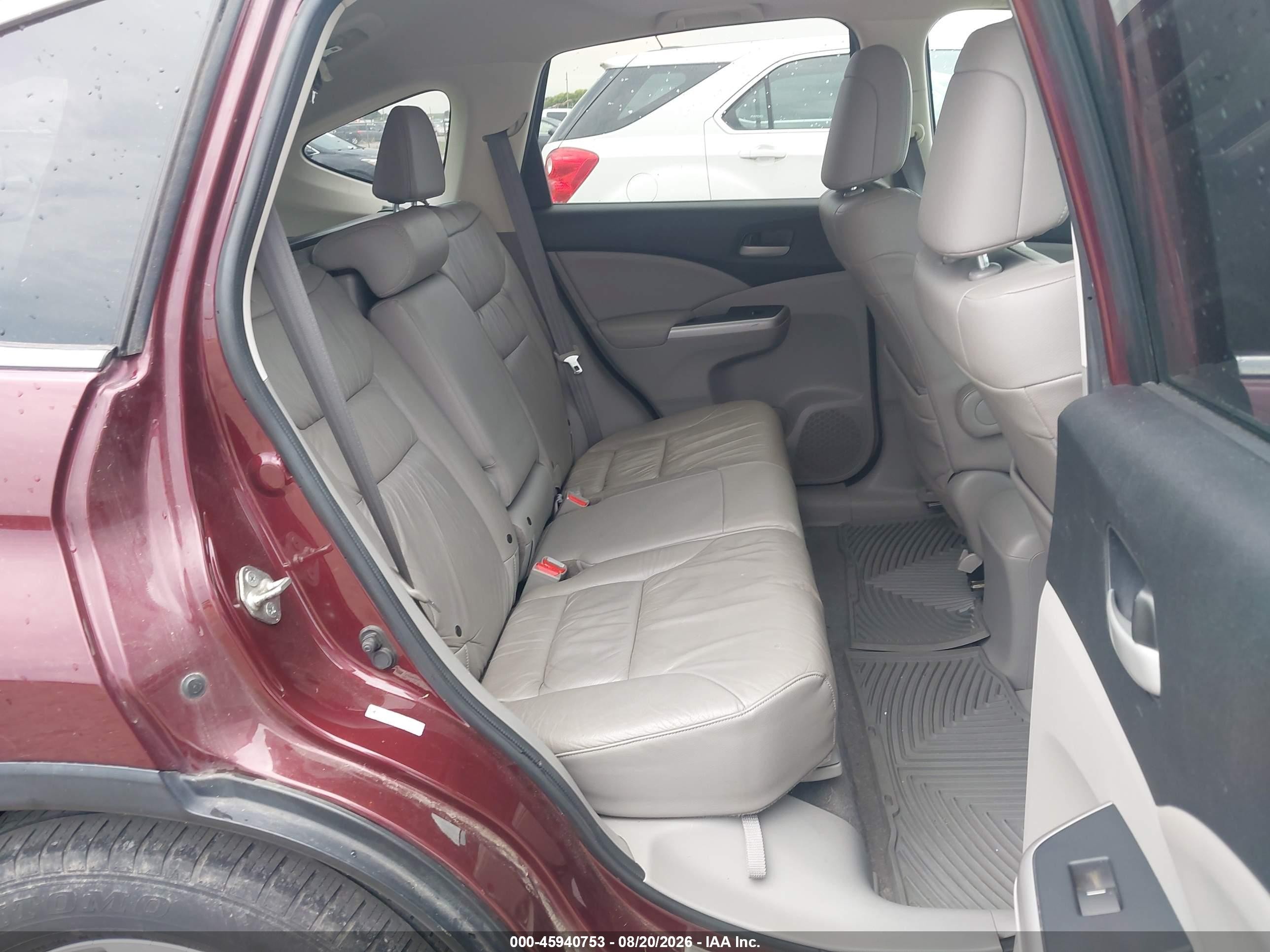2013 Honda Cr-v Ex-l Burgundy vin: 5J6RM4H76DL032194