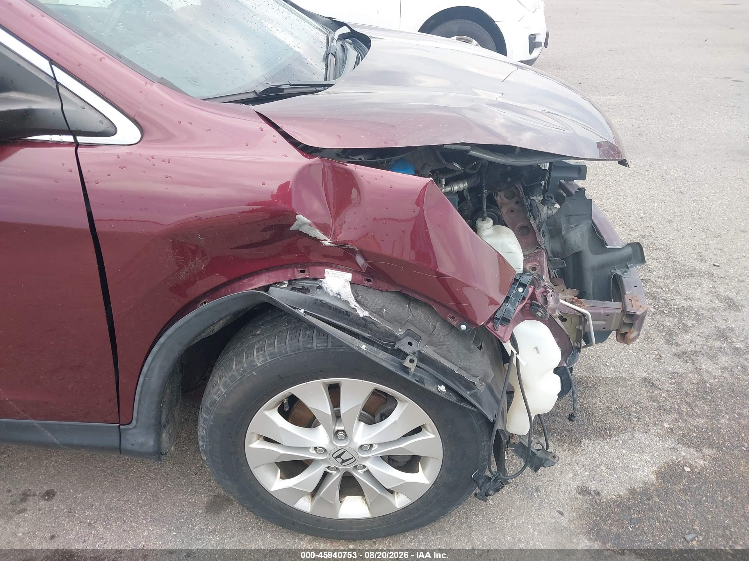 2013 Honda Cr-v Ex-l Burgundy vin: 5J6RM4H76DL032194