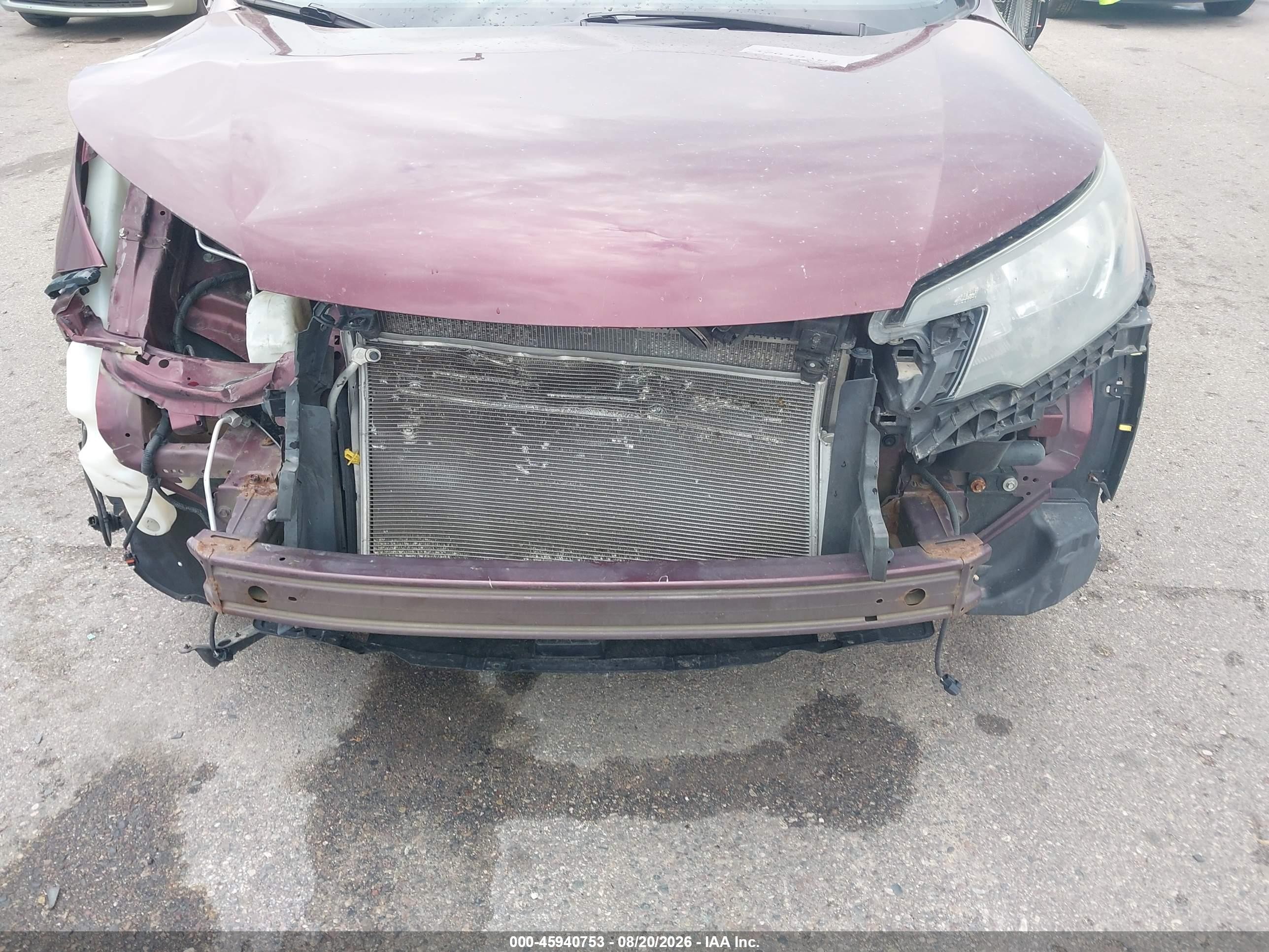 2013 Honda Cr-v Ex-l Burgundy vin: 5J6RM4H76DL032194