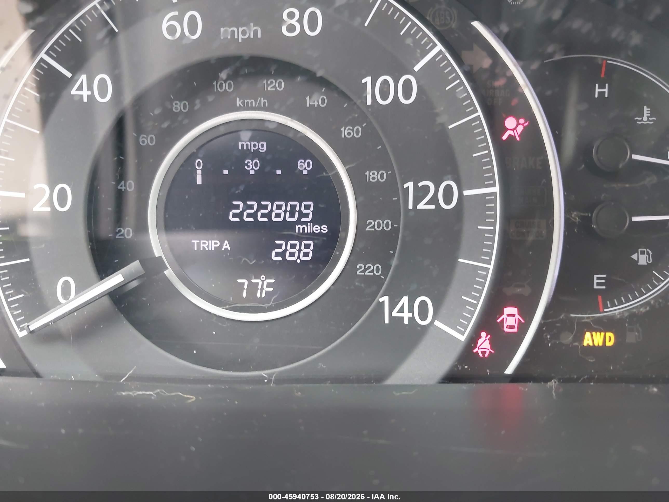 2013 Honda Cr-v Ex-l Burgundy vin: 5J6RM4H76DL032194