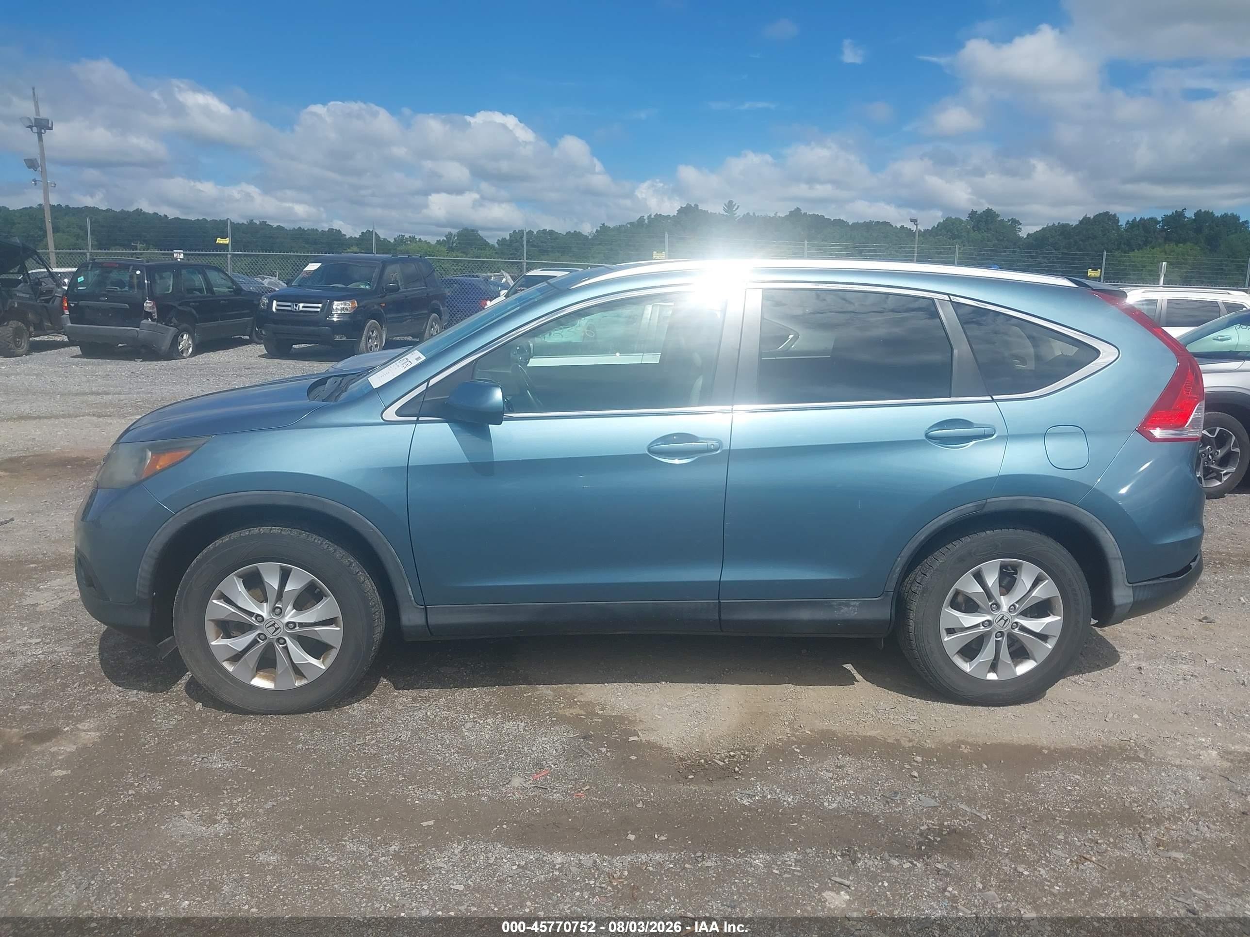 2013 Honda Cr-v Ex-l Green vin: 5J6RM4H76DL051862