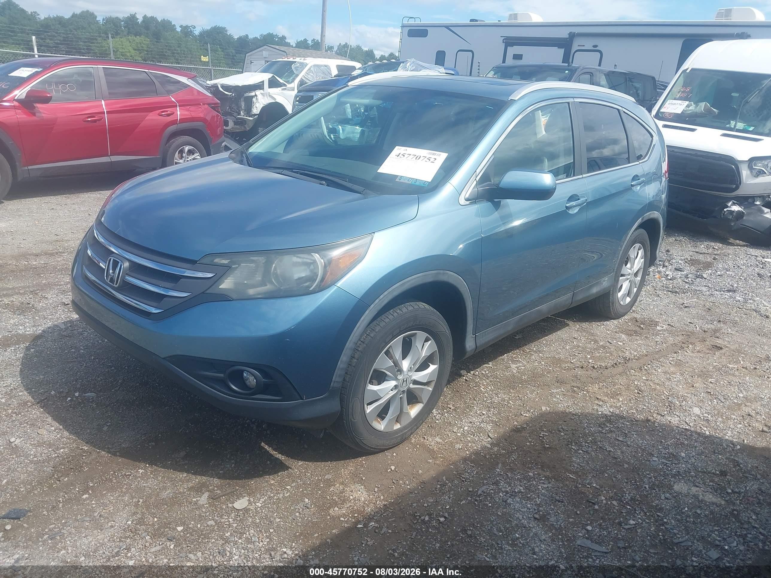 2013 Honda Cr-v Ex-l Green vin: 5J6RM4H76DL051862