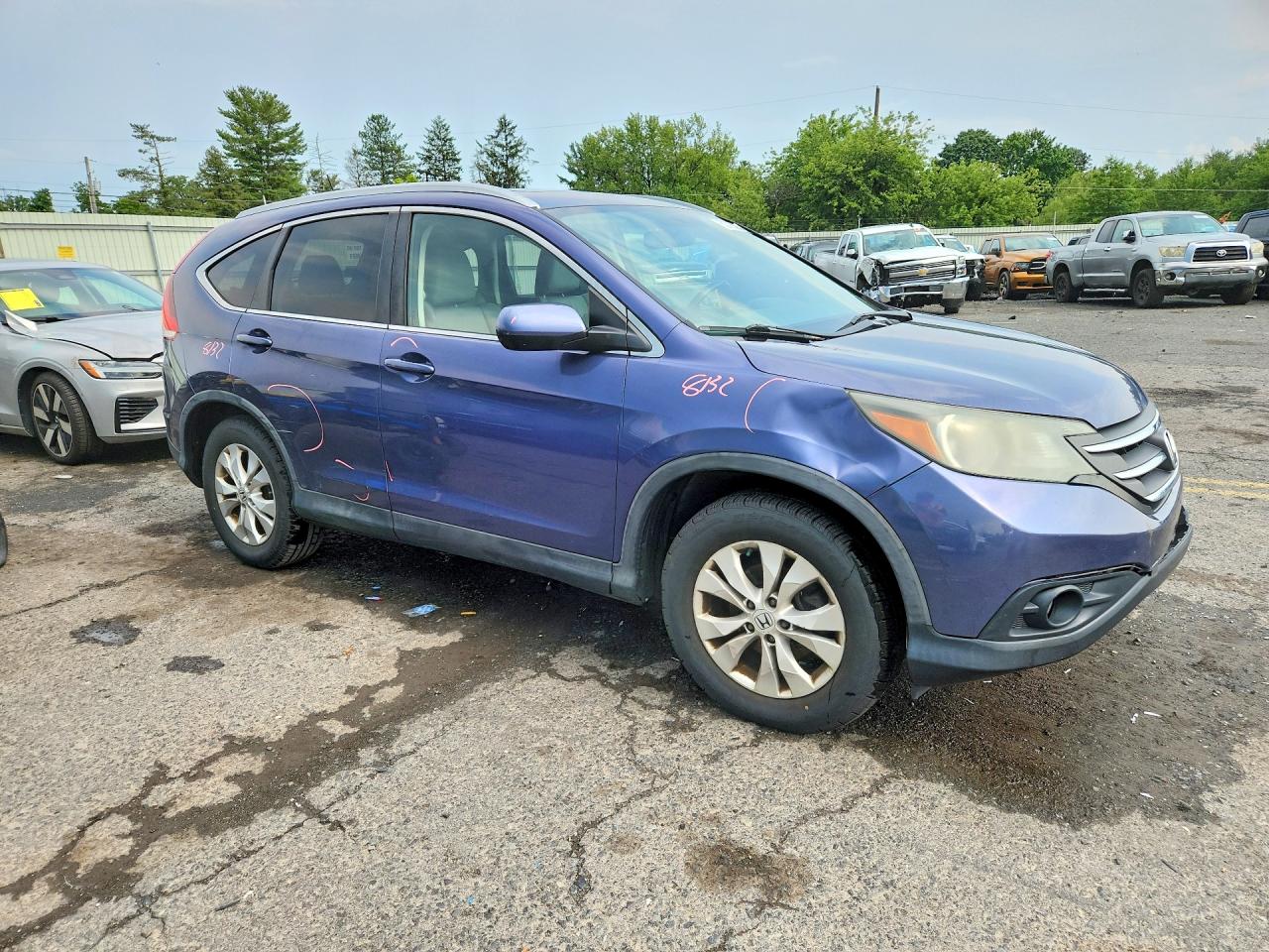 2013 Honda Cr-v Exl Blue vin: 5J6RM4H76DL057001