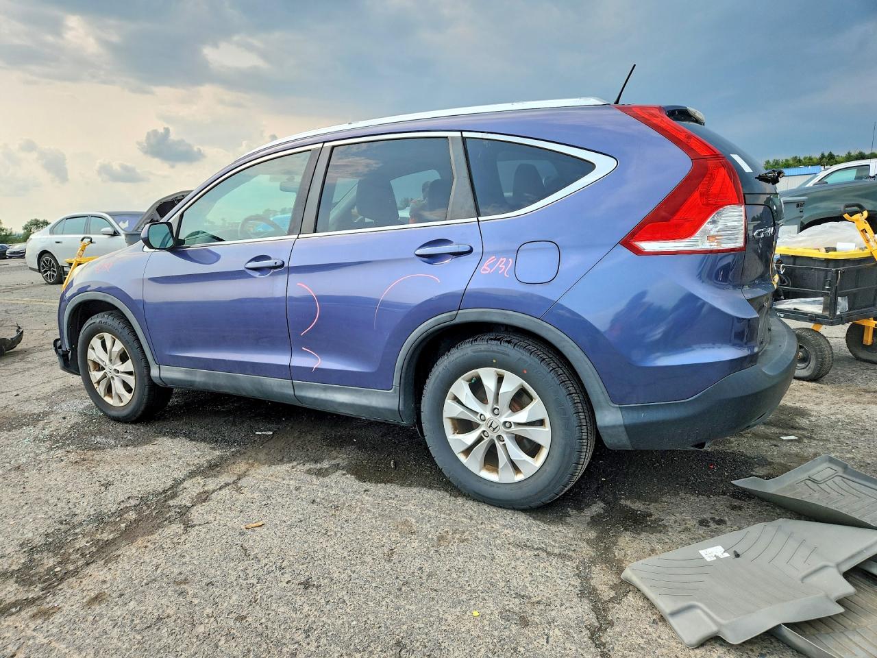 2013 Honda Cr-v Exl Blue vin: 5J6RM4H76DL057001