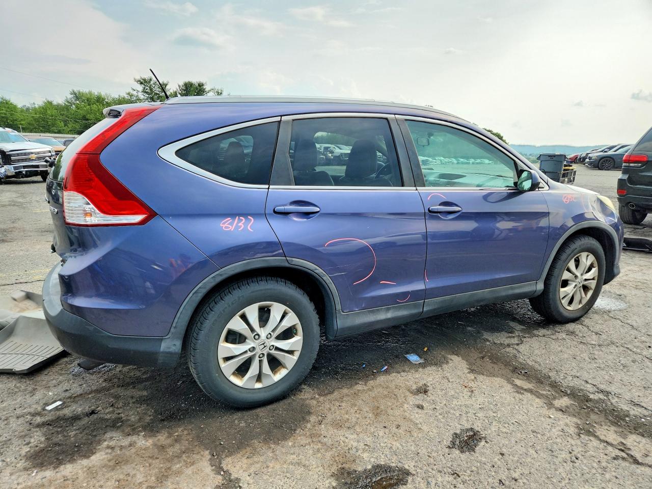 2013 Honda Cr-v Exl Blue vin: 5J6RM4H76DL057001