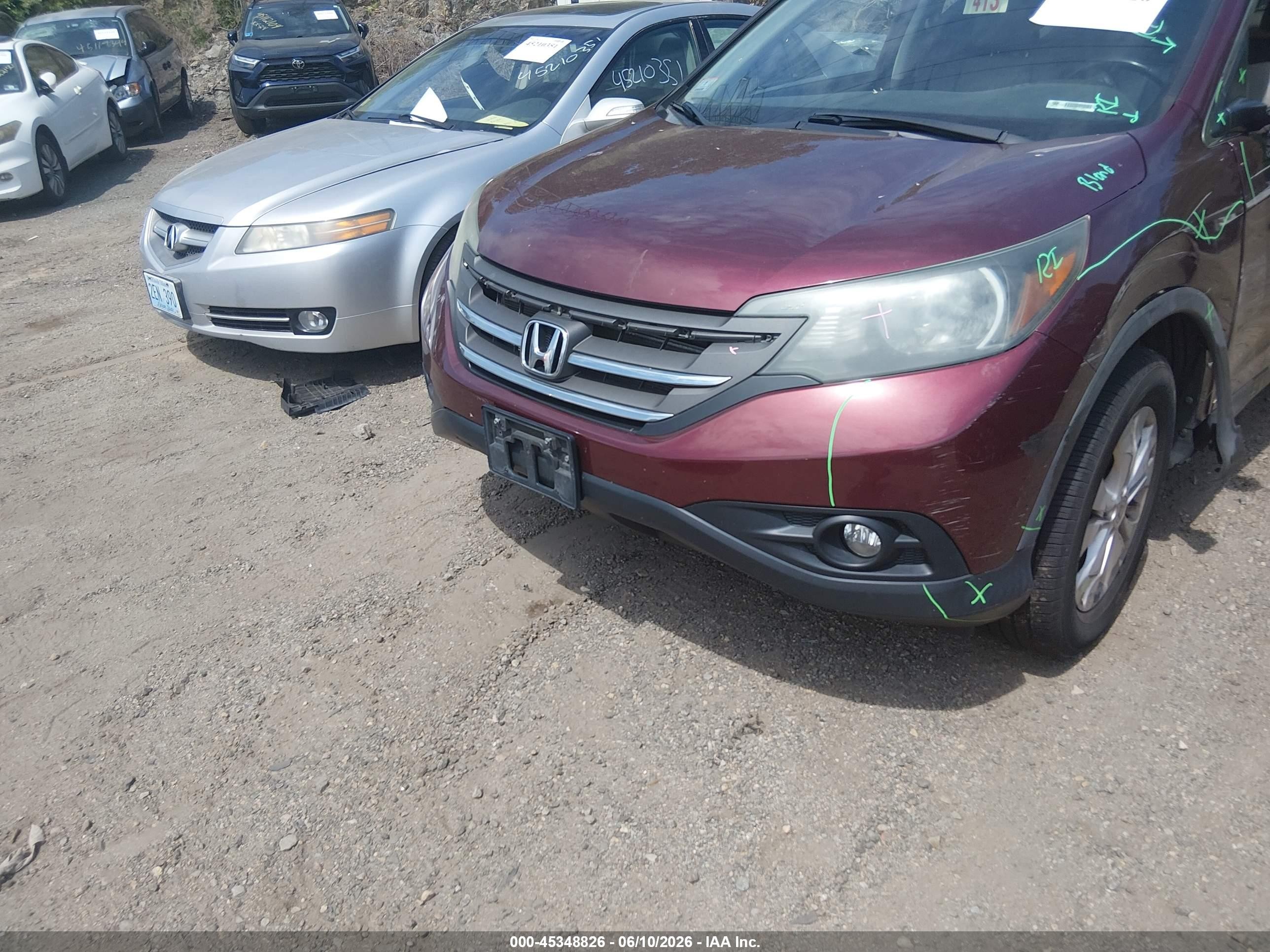 2013 Honda Cr-v Ex-l Maroon vin: 5J6RM4H76DL066264