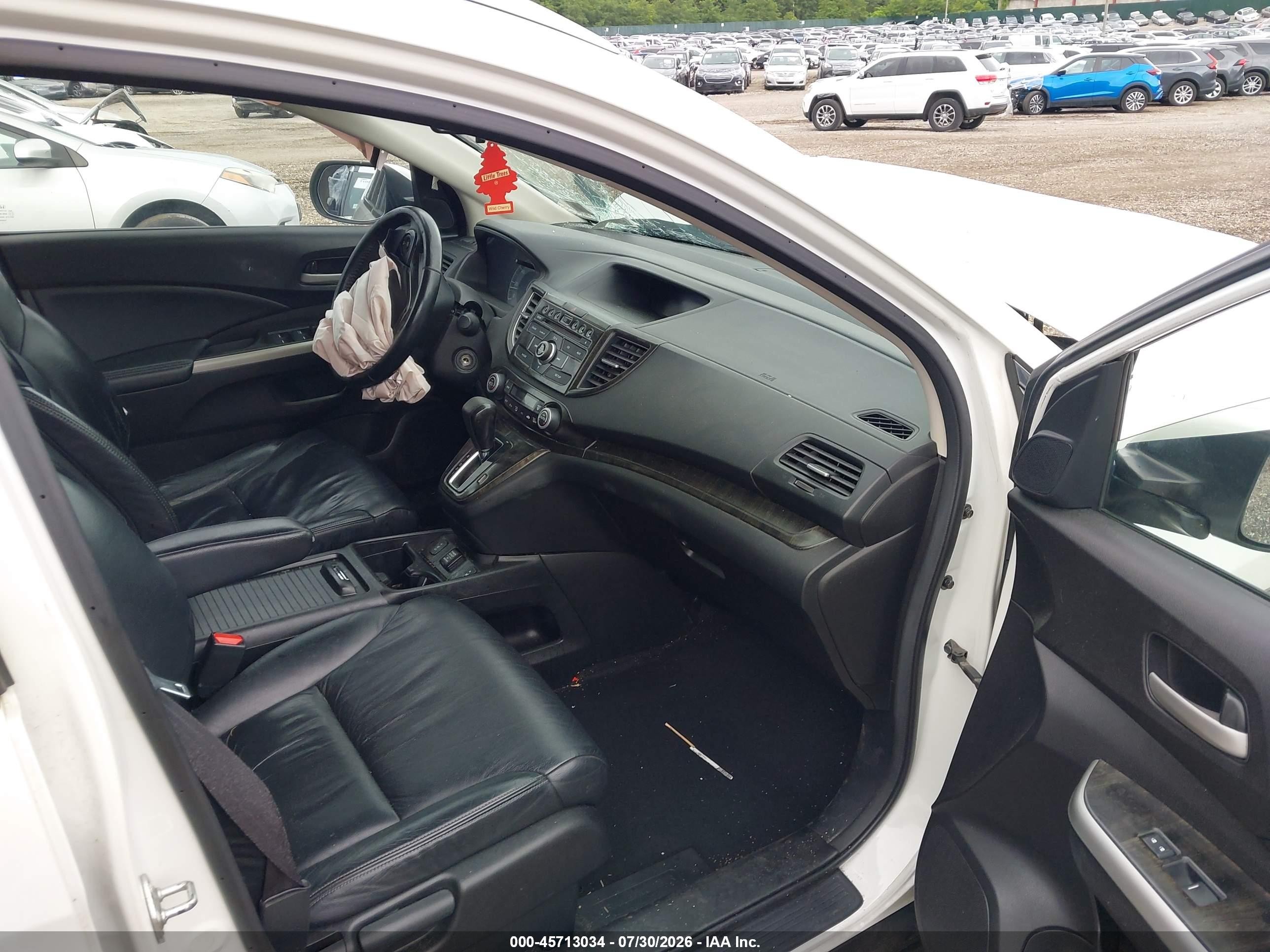 2013 Honda Cr-v Ex-l White vin: 5J6RM4H76DL067611