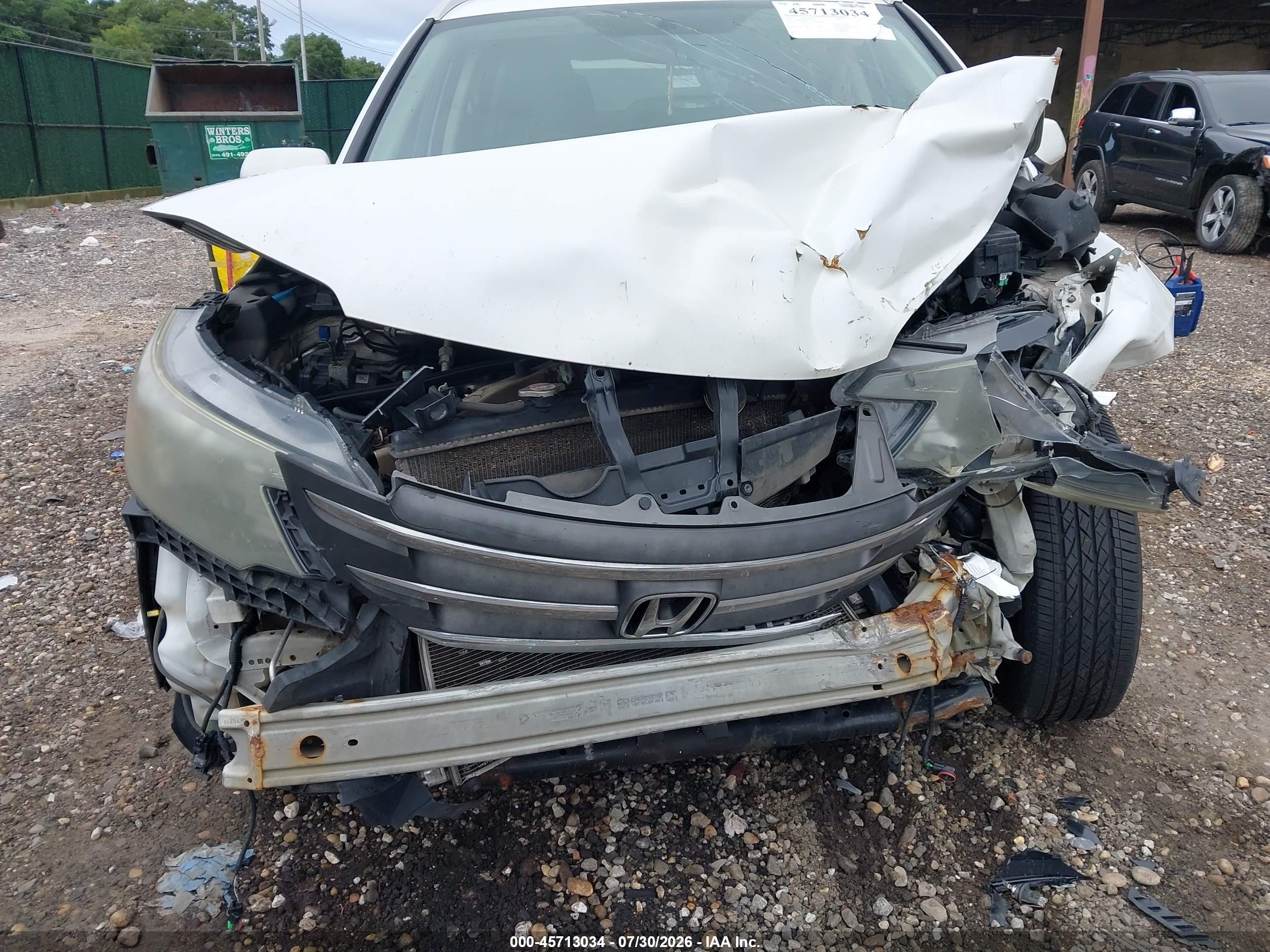 2013 Honda Cr-v Ex-l White vin: 5J6RM4H76DL067611
