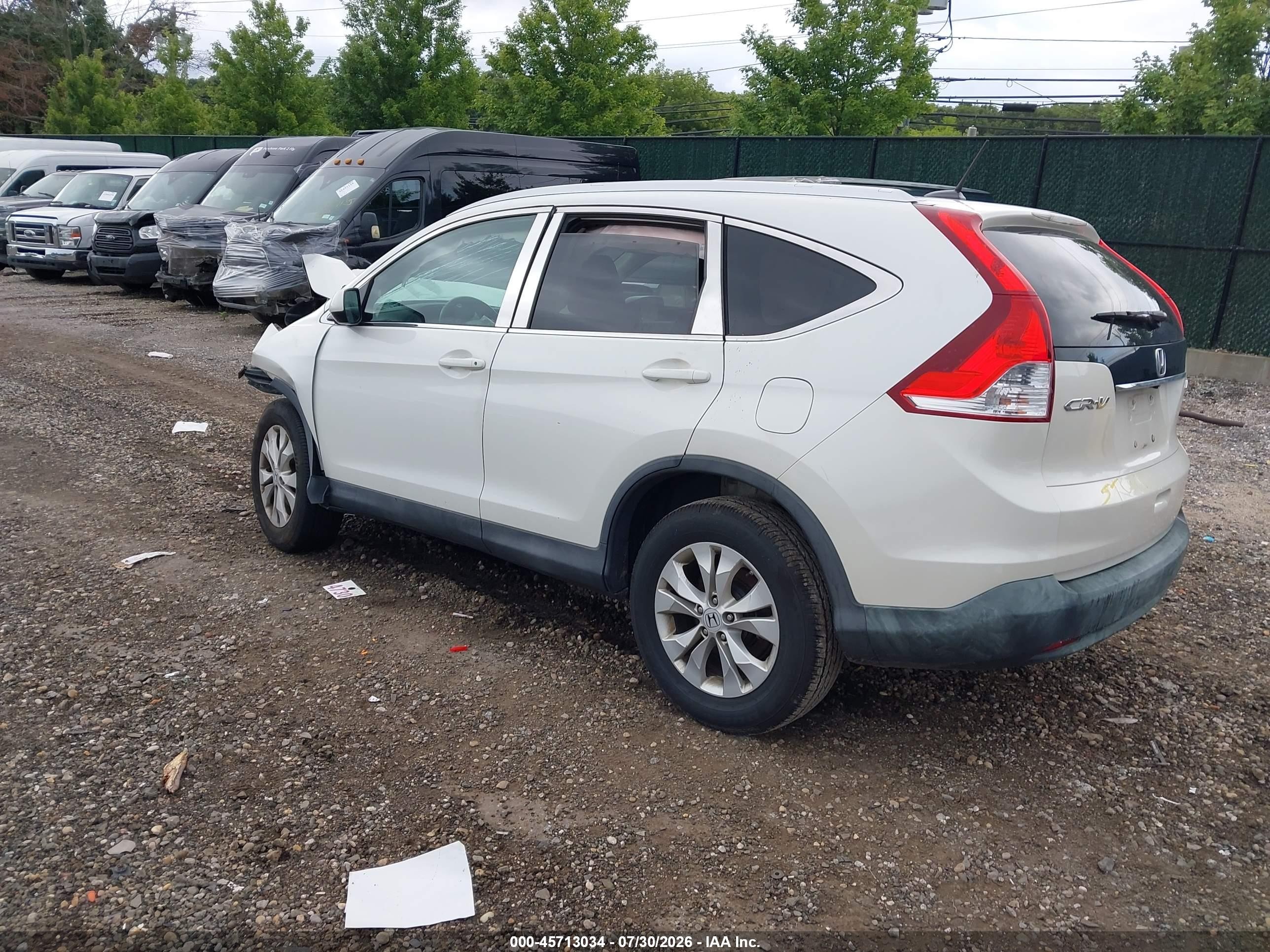 2013 Honda Cr-v Ex-l White vin: 5J6RM4H76DL067611
