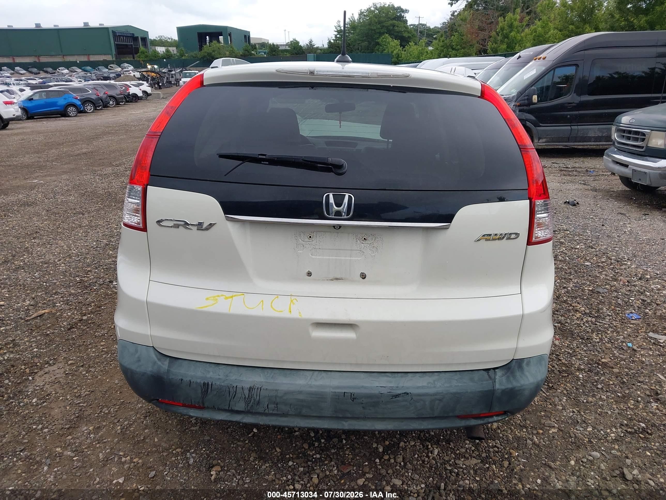 2013 Honda Cr-v Ex-l White vin: 5J6RM4H76DL067611