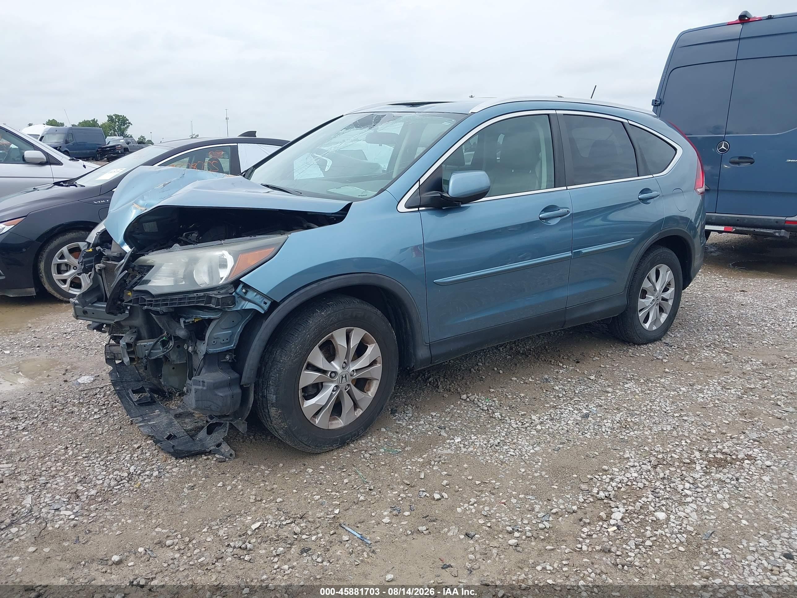 2013 Honda Cr-v Ex-l Blue vin: 5J6RM4H76DL072016